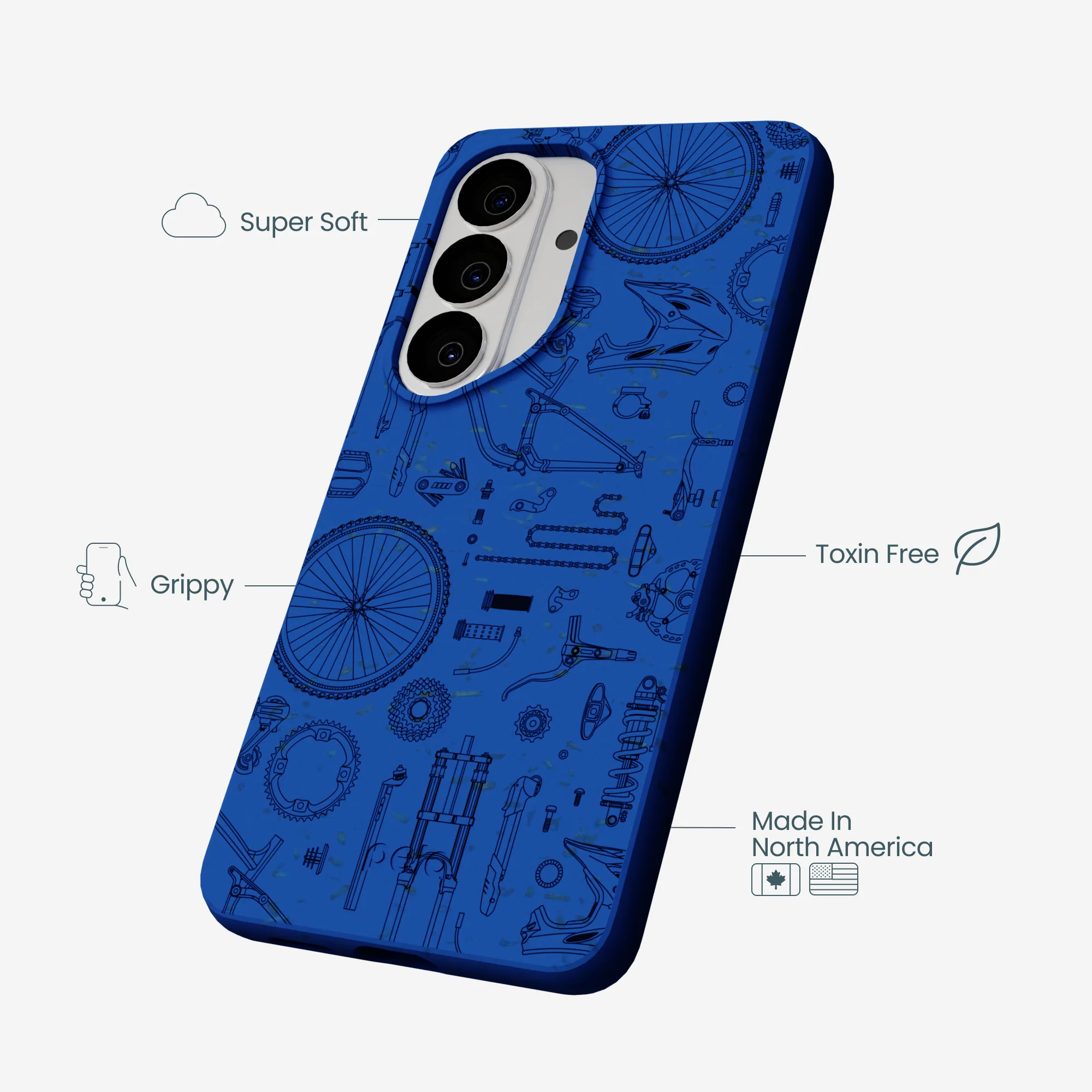 Electric Blue Changing Gears Samsung Galaxy S26 Case - Image 3