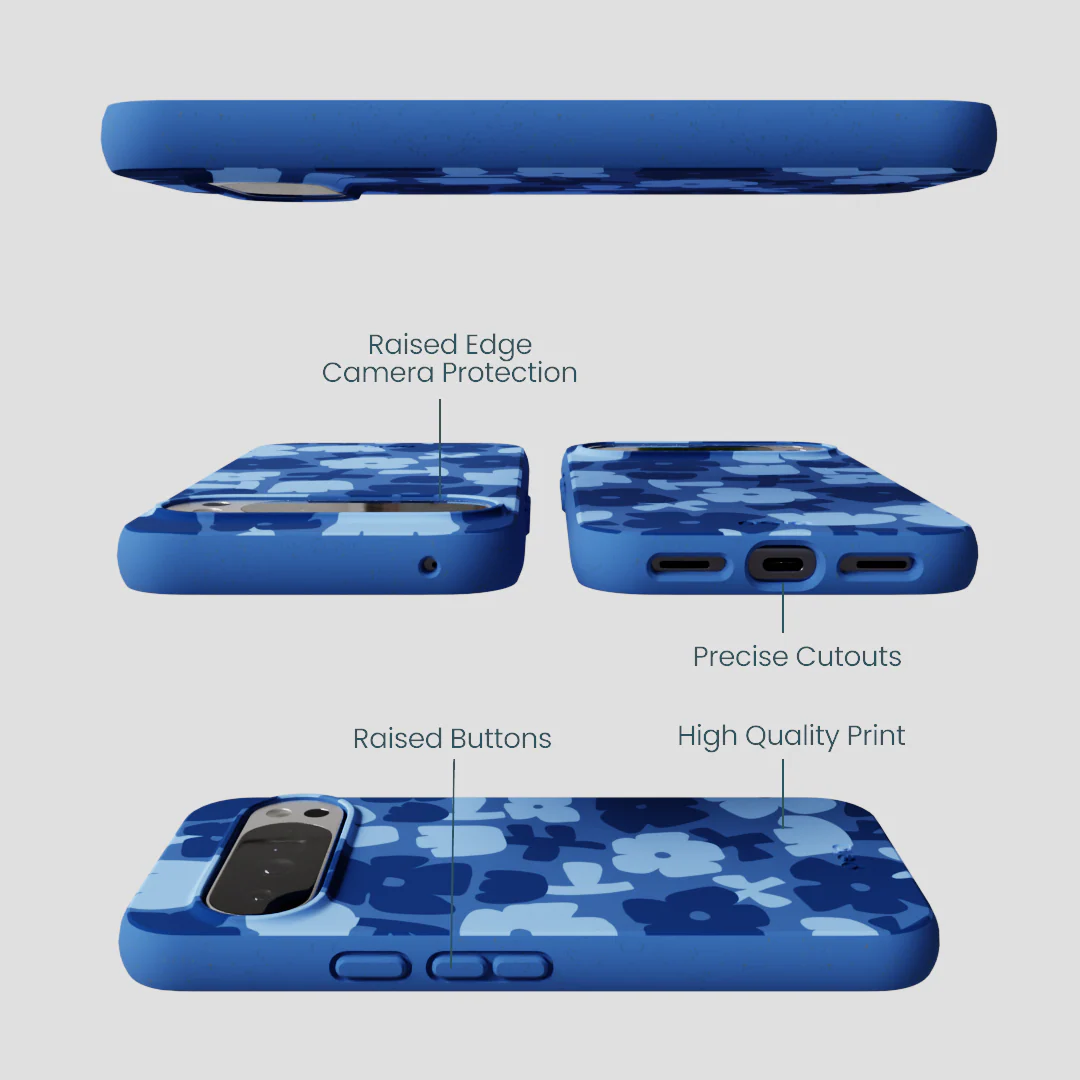Electric Blue Daydream Blooms Google Pixel 10 Pro XL Case - Image 3