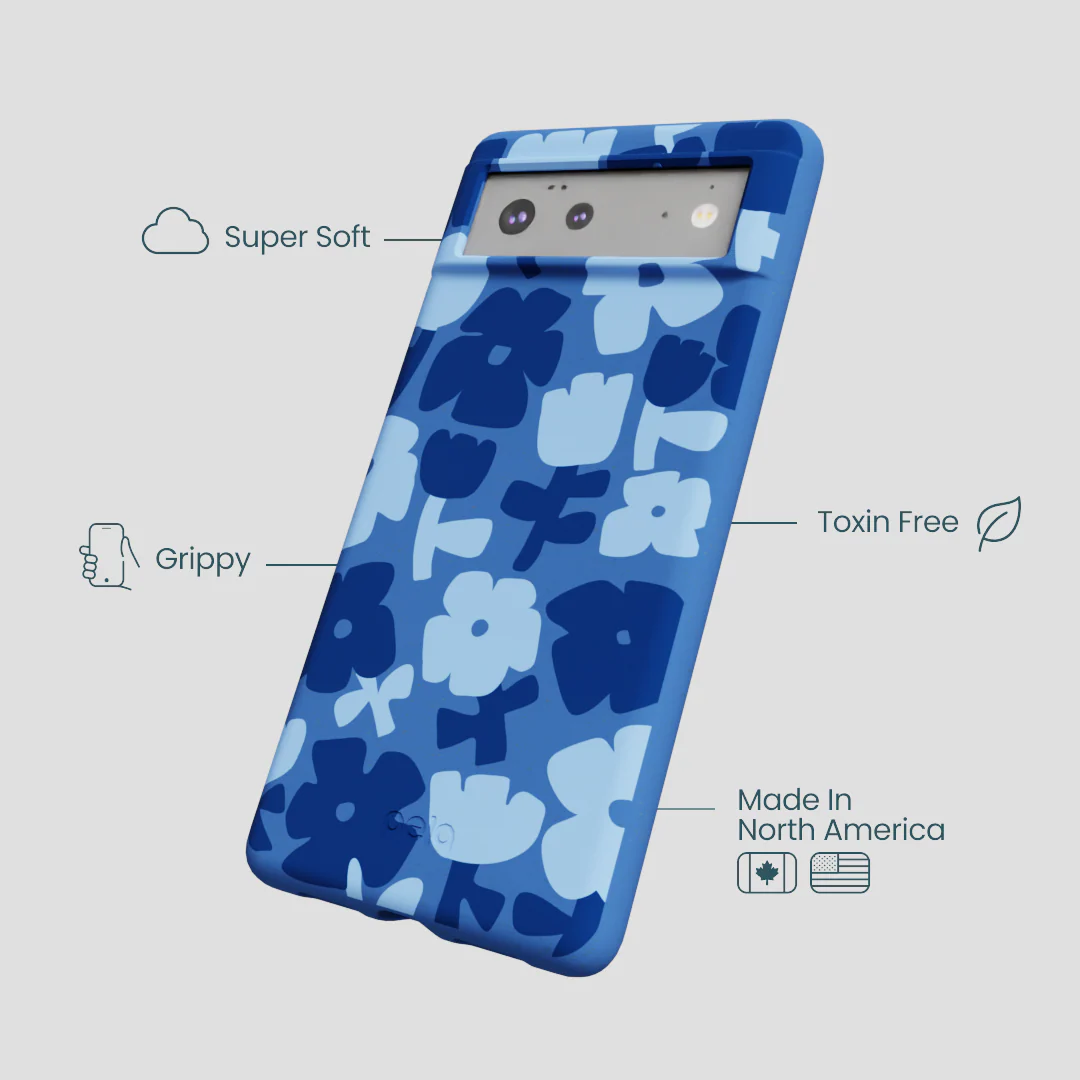 Electric Blue Daydream Blooms Google Pixel 6a Case - Image 4