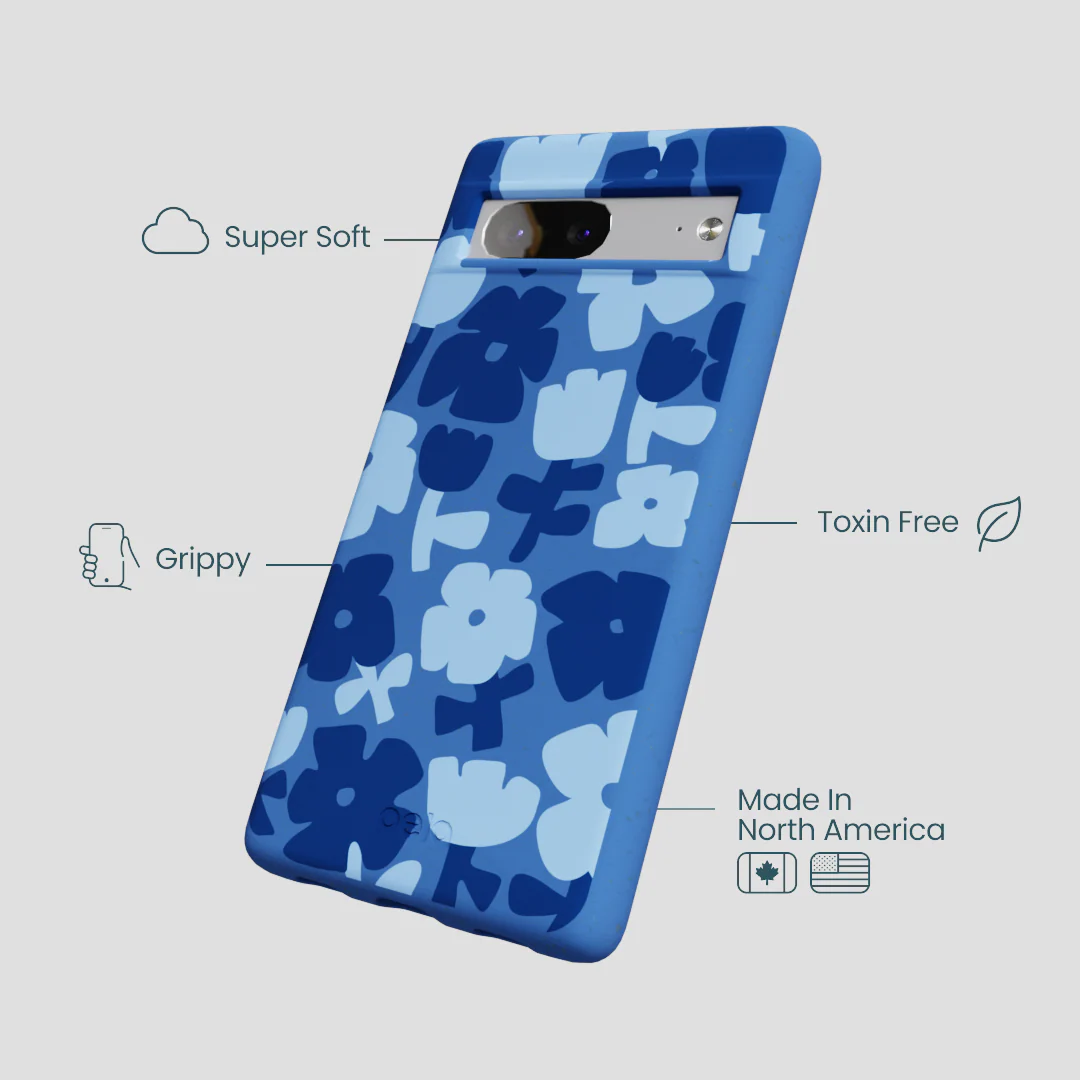 Electric Blue Daydream Blooms Google Pixel 7 Case - Image 4