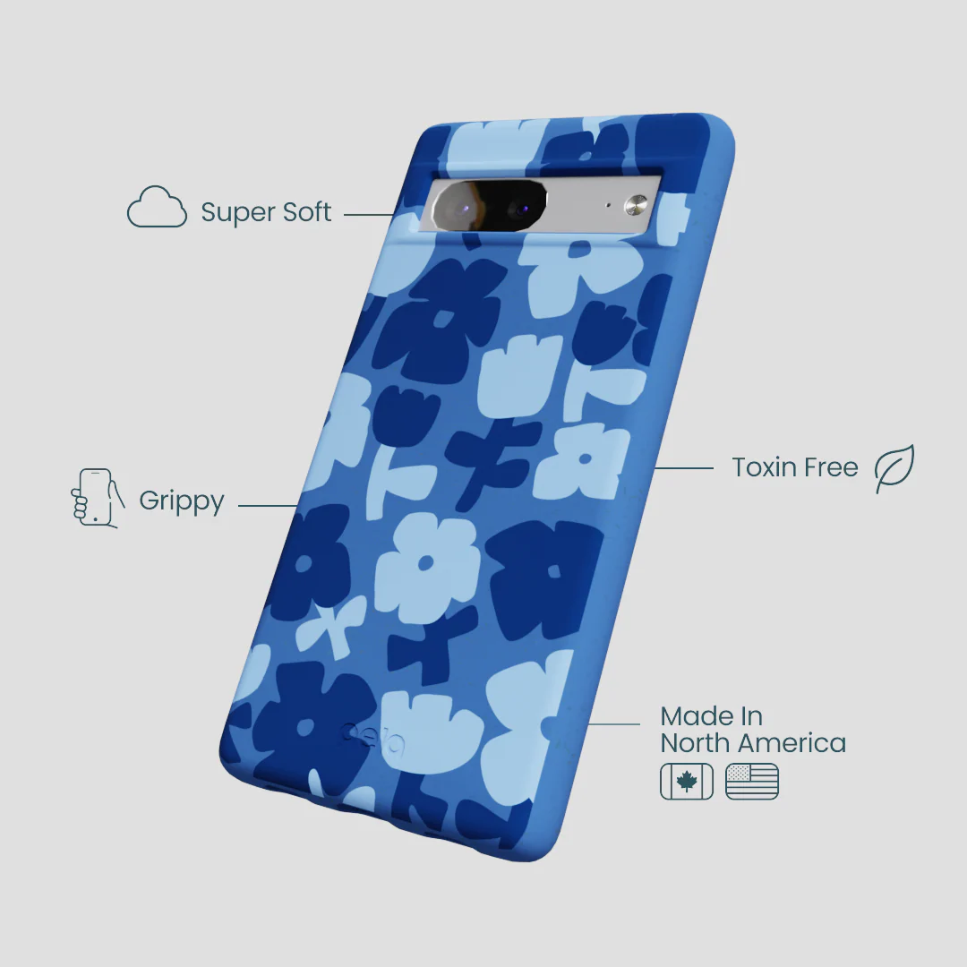 Electric Blue Daydream Blooms Google Pixel 7a Case - Image 4