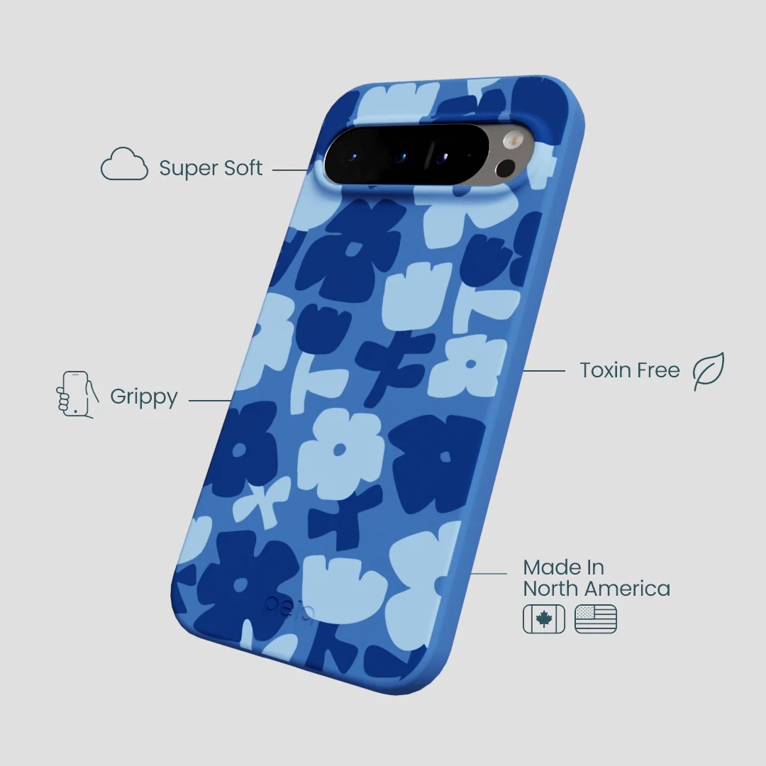 Electric Blue Daydream Blooms Google Pixel 9 Pro XL Case - Image 4