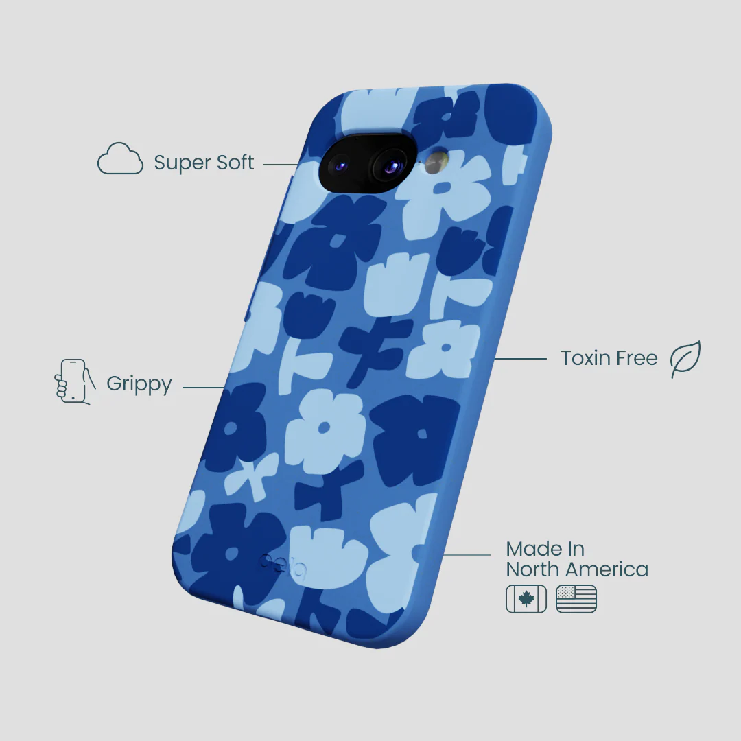 Electric Blue Daydream Blooms Google Pixel 9a Case - Image 4