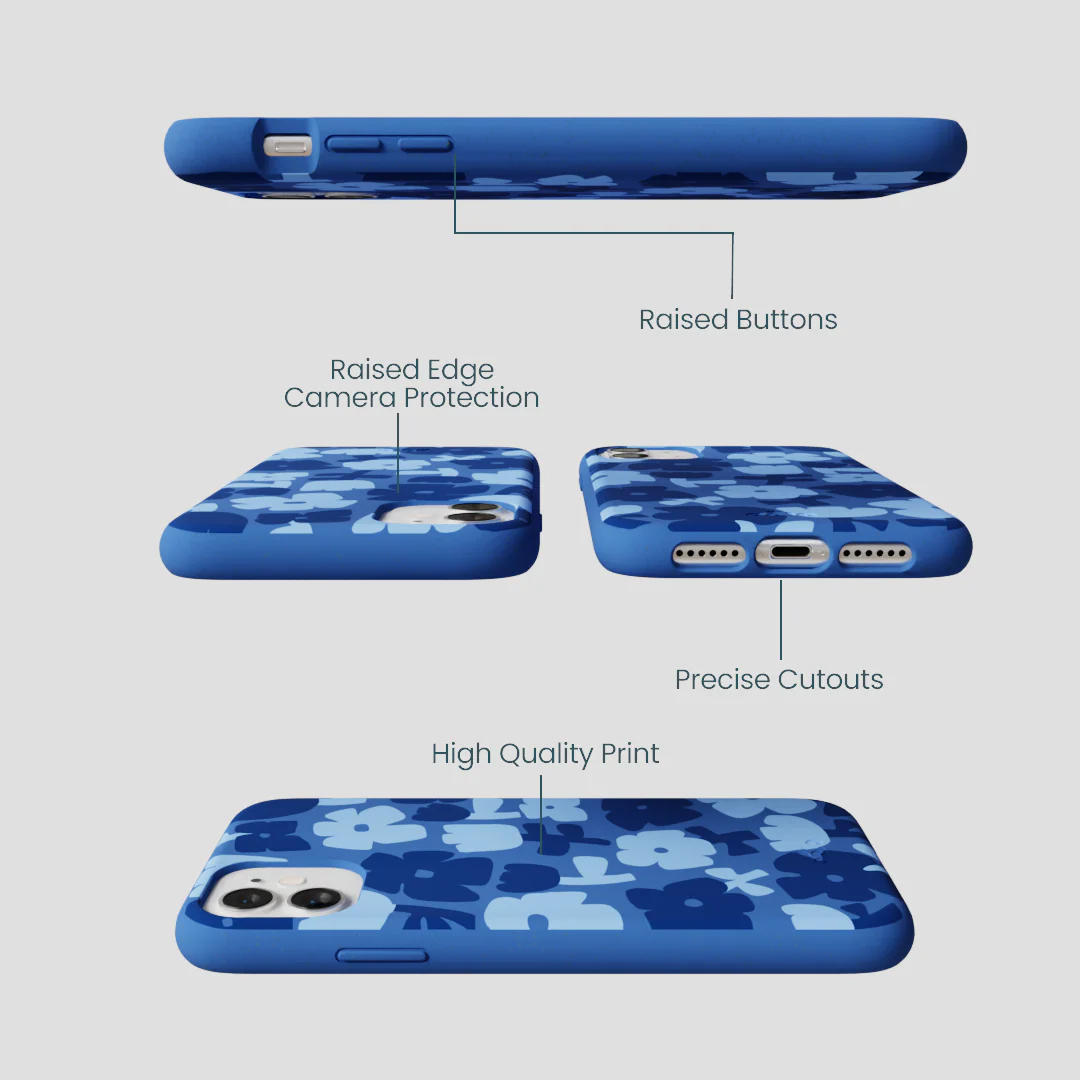 Electric Blue Daydream Blooms iPhone 11 Case - Image 3