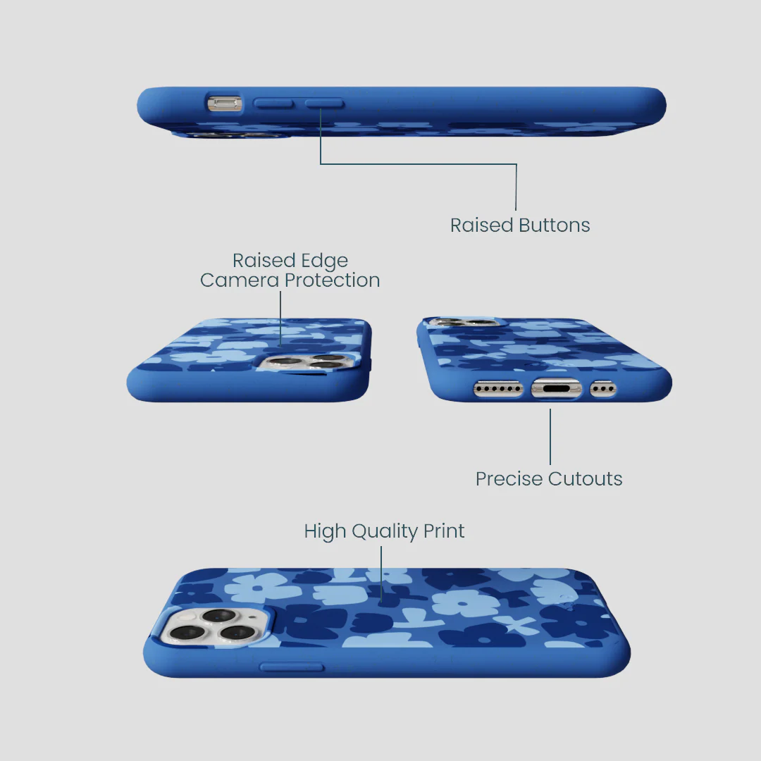 Electric Blue Daydream Blooms iPhone 11 Pro Case - Image 3