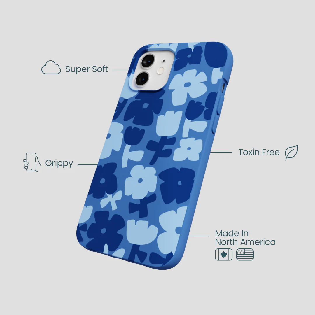 Electric Blue Daydream Blooms iPhone 12/ iPhone 12 Pro Case - Image 4