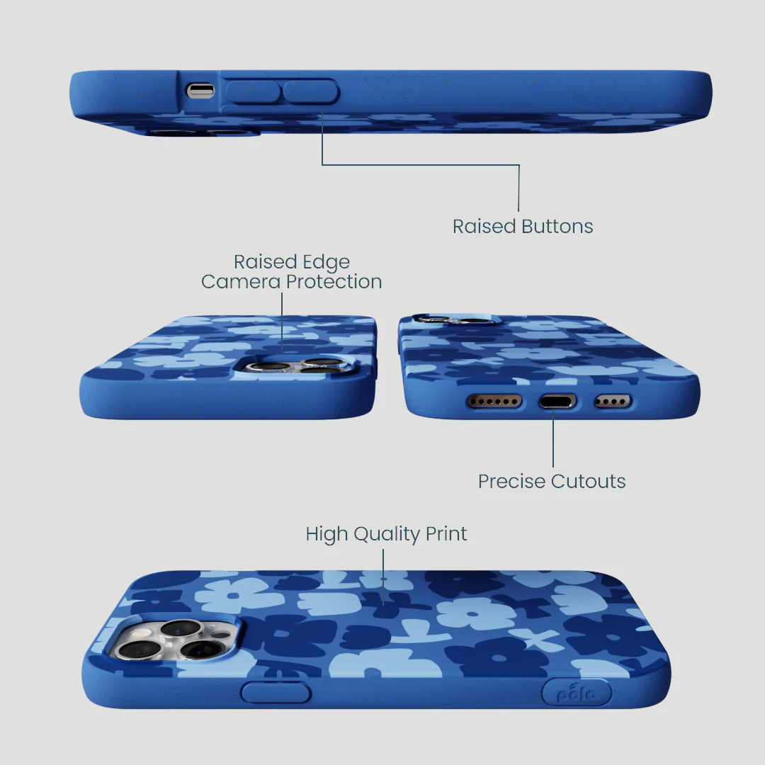 Electric Blue Daydream Blooms iPhone 12 Pro Max Case - Image 3