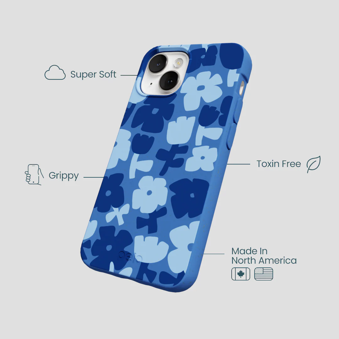 Electric Blue Daydream Blooms iPhone 13 Case - Image 4