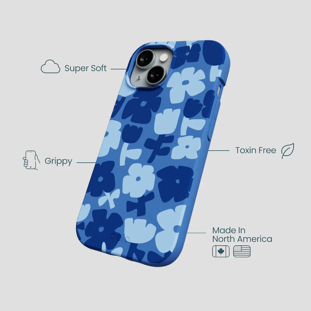 Electric Blue Daydream Blooms iPhone 14 Case - Image 4