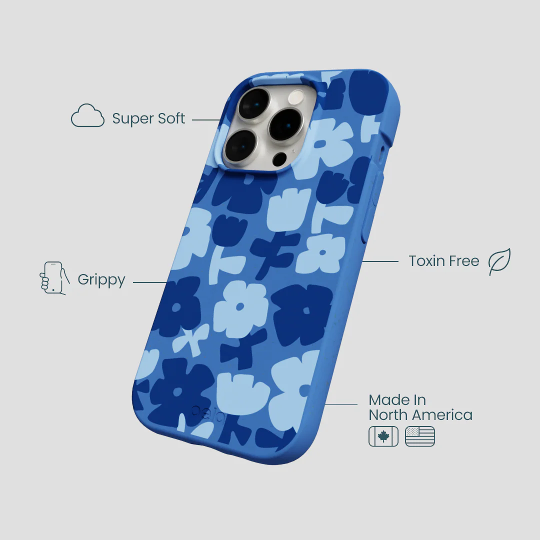 Electric Blue Daydream Blooms iPhone 14 Pro Case - Image 4
