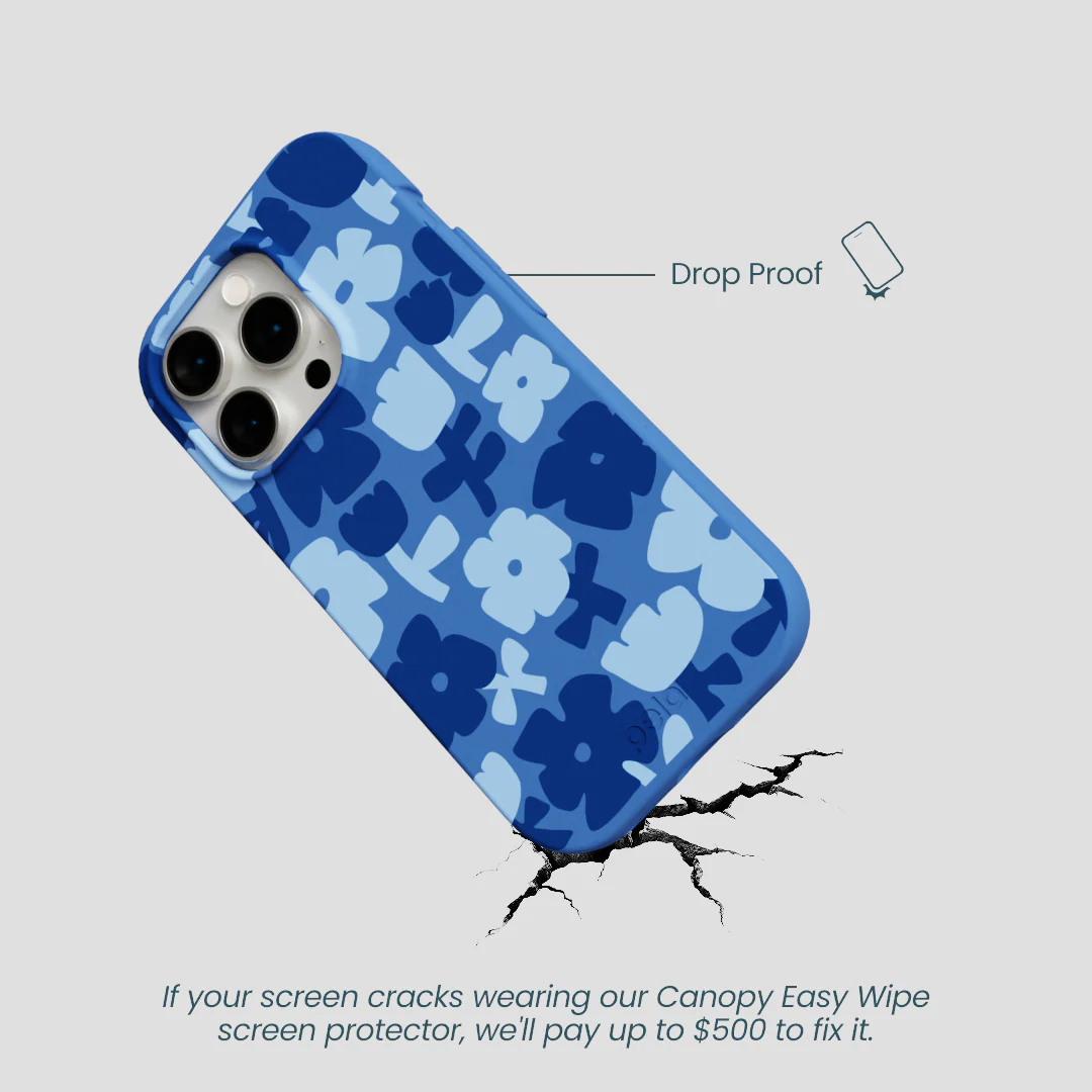 Electric Blue Daydream Blooms iPhone 14 Pro Case - Image 5