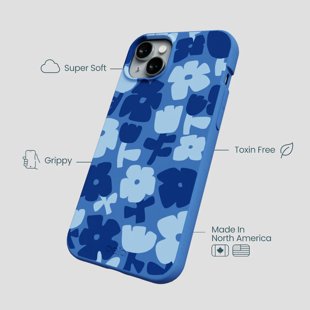 Electric Blue Daydream Blooms iPhone 15 Plus Case - Image 4