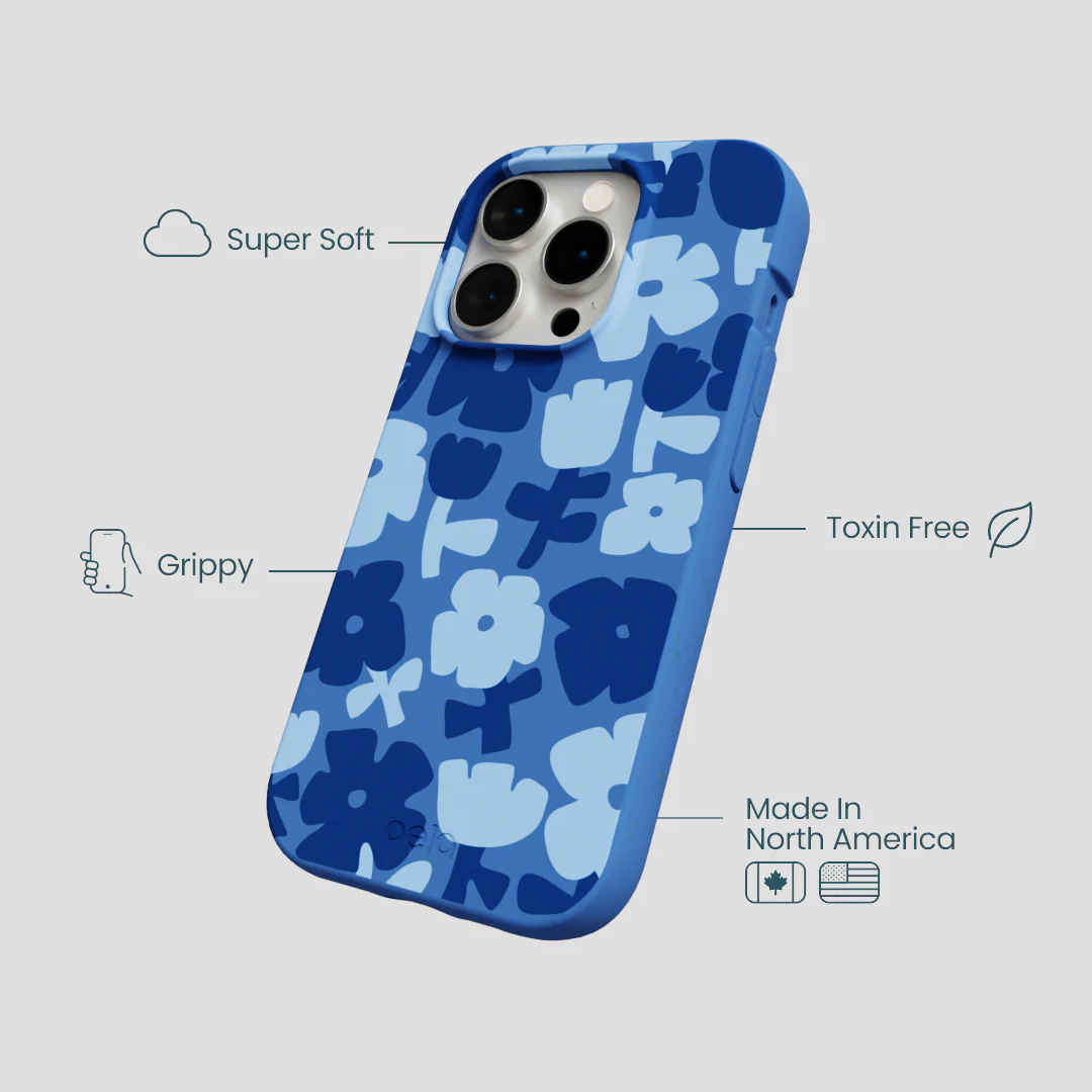 Electric Blue Daydream Blooms iPhone 15 Pro Case - Image 4