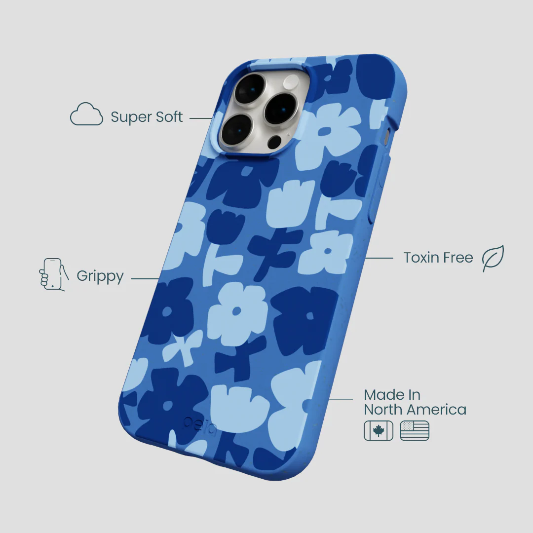 Electric Blue Daydream Blooms iPhone 15 Pro Max Case - Image 4