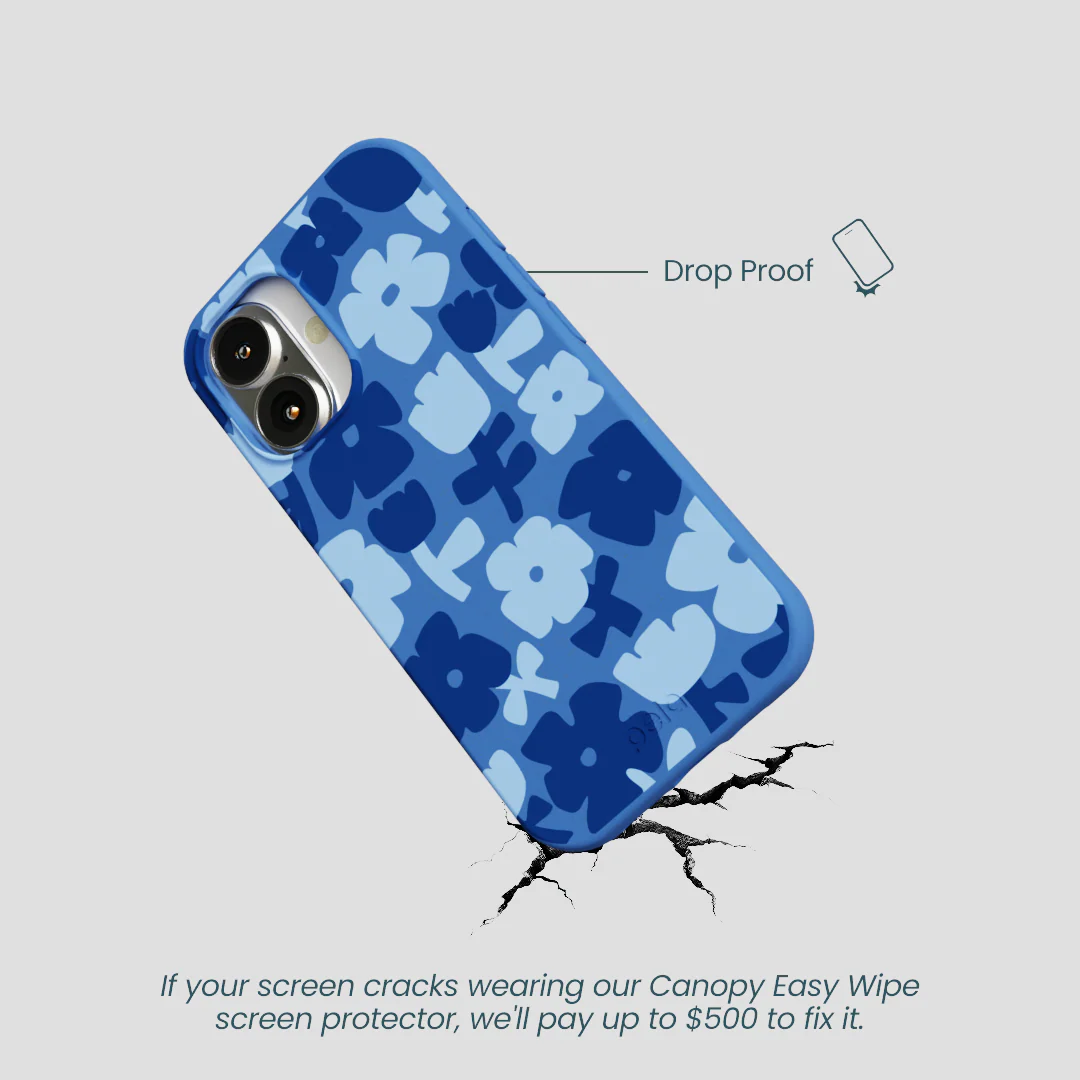 Electric Blue Daydream Blooms iPhone 16 Case - Image 5