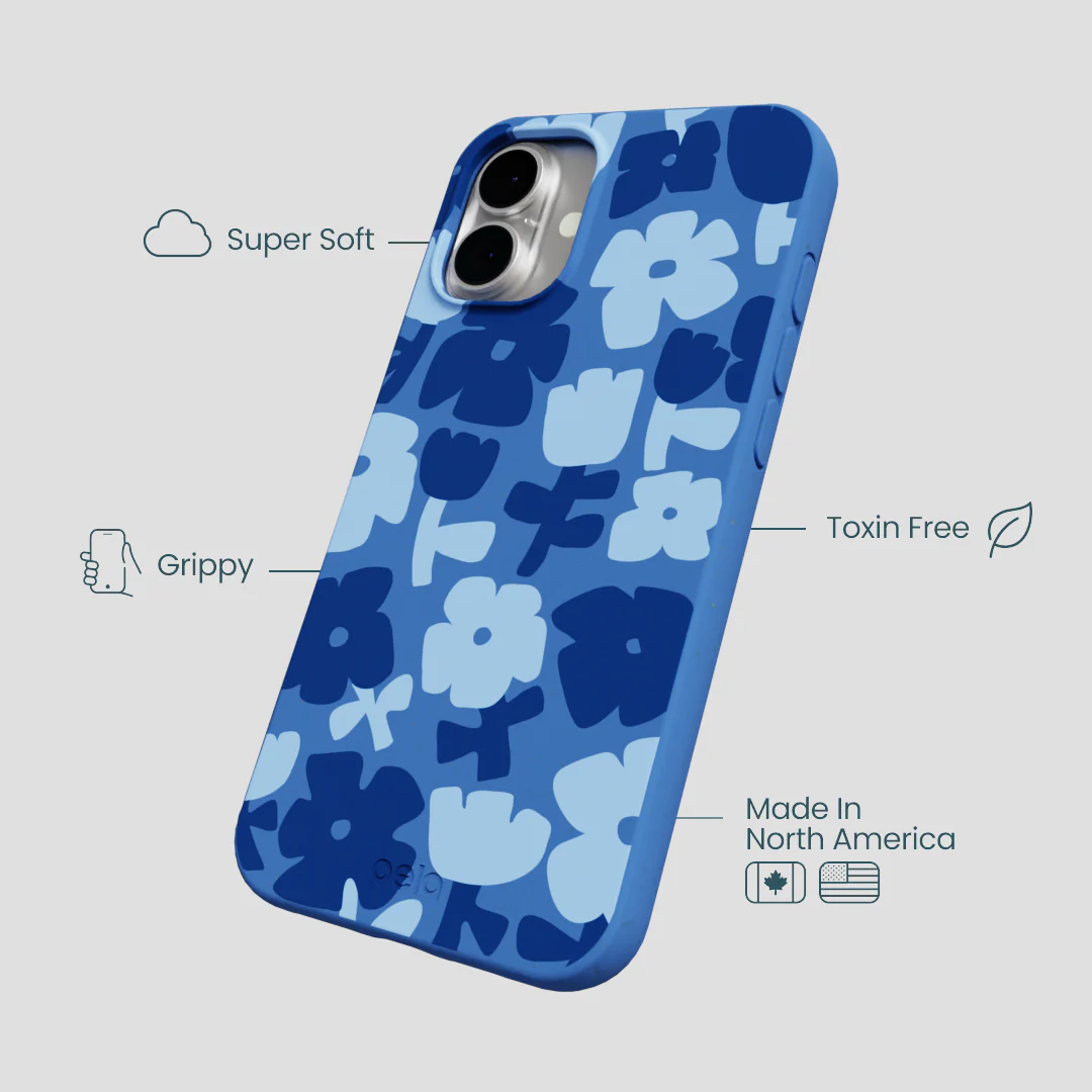 Electric Blue Daydream Blooms iPhone 16 Plus Case - Image 4