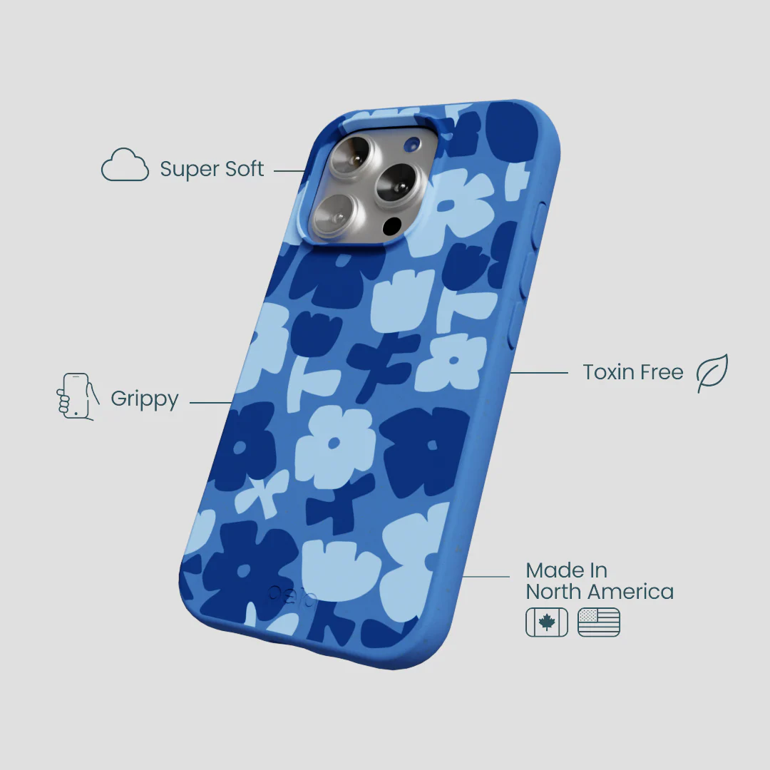 Electric Blue Daydream Blooms iPhone 16 Pro Case - Image 4