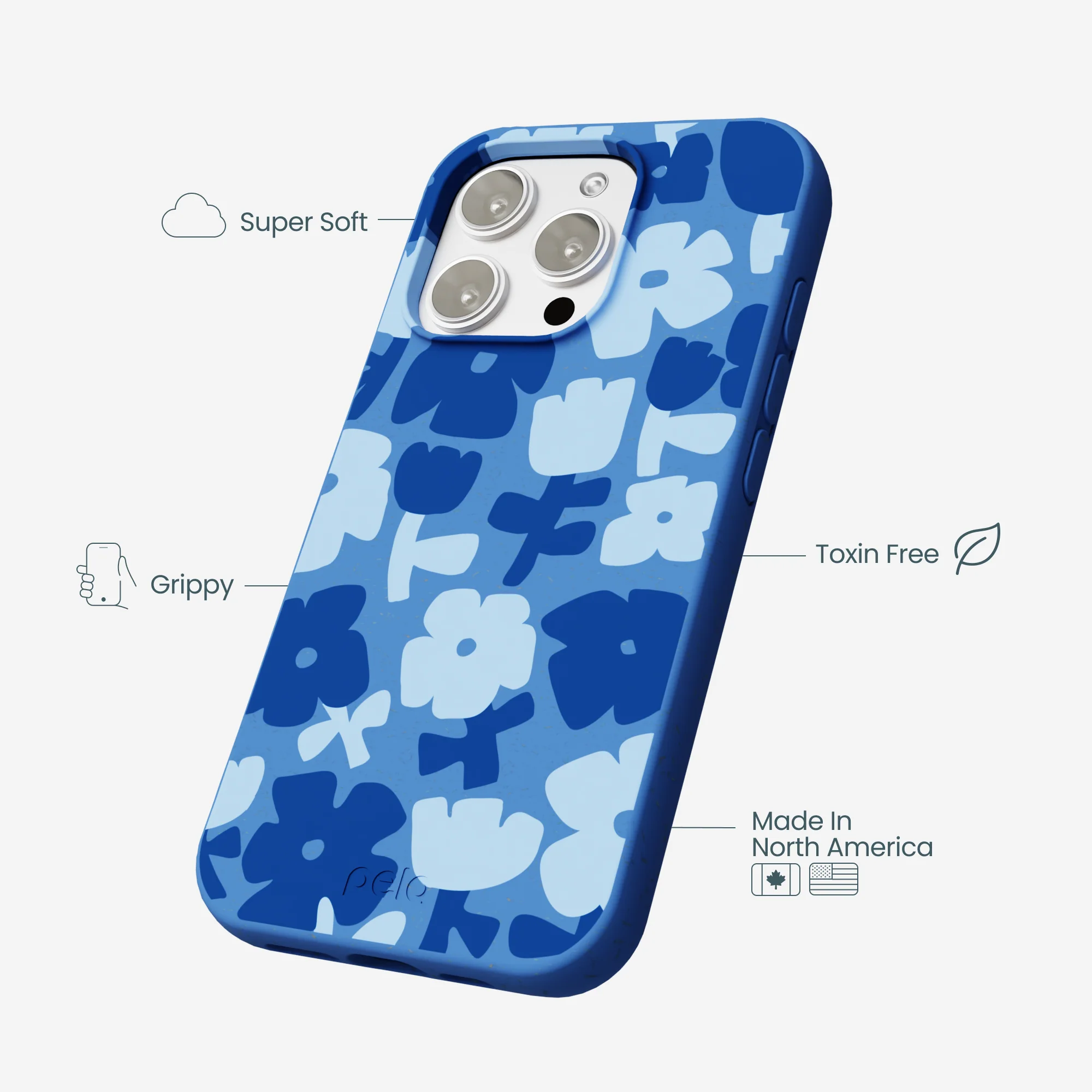 Electric Blue Daydream Blooms iPhone 16 Pro Max Case - Image 4