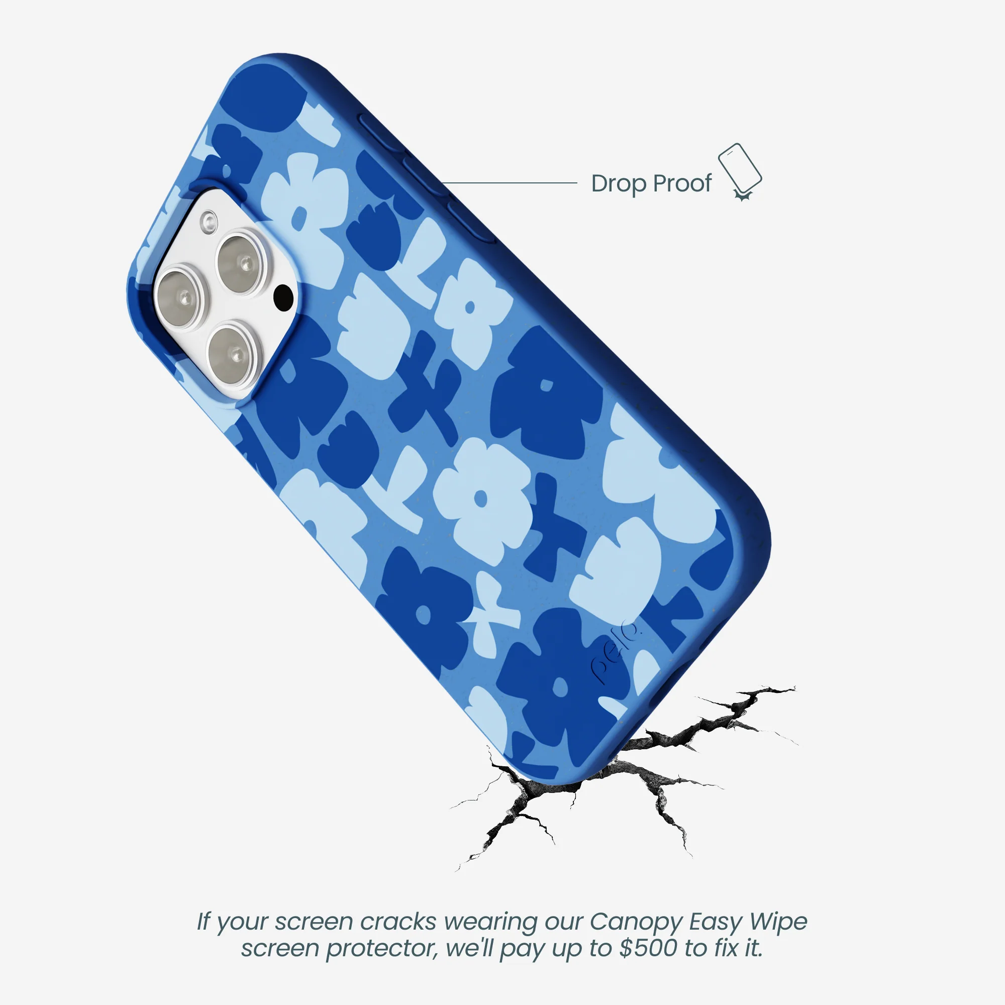 Electric Blue Daydream Blooms iPhone 16 Pro Max Case - Image 5