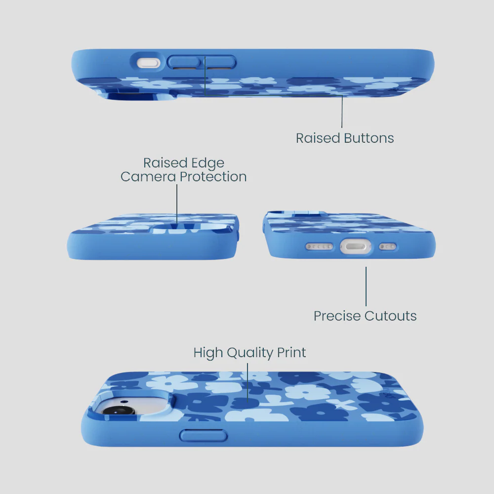 Electric Blue Daydream Blooms iPhone 16e/17e Case - Image 3
