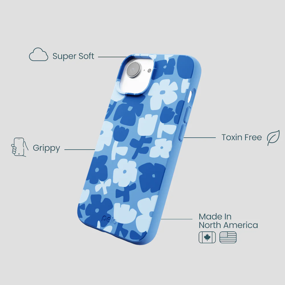 Electric Blue Daydream Blooms iPhone 16e/17e Case - Image 4