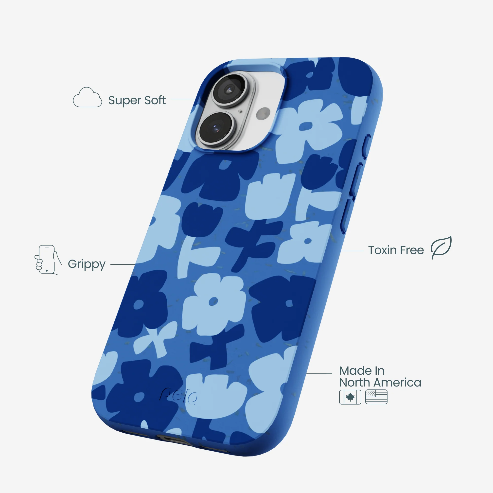 Electric Blue Daydream Blooms iPhone 17 Case - Image 4
