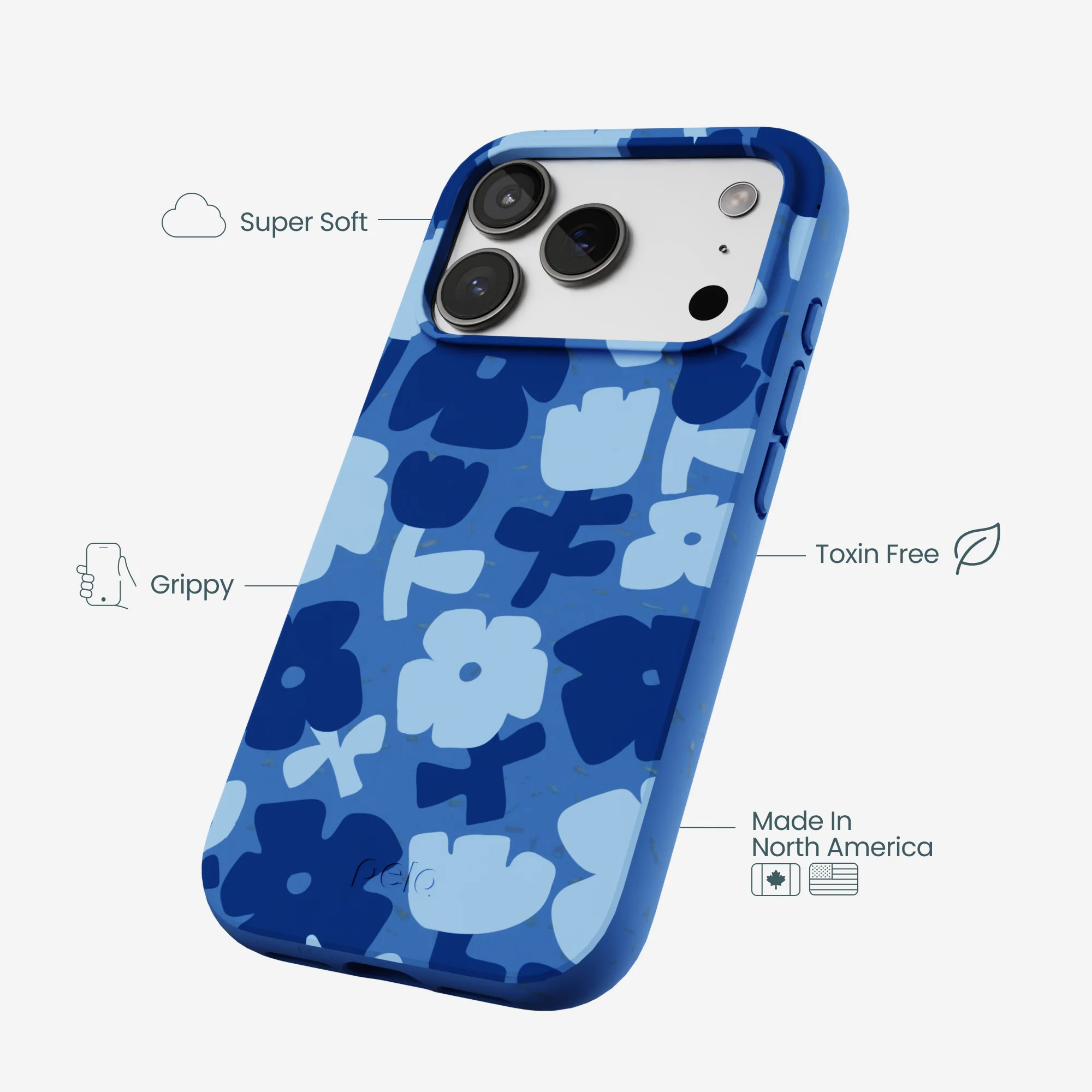 Electric Blue Daydream Blooms iPhone 17 Pro Case - Image 4