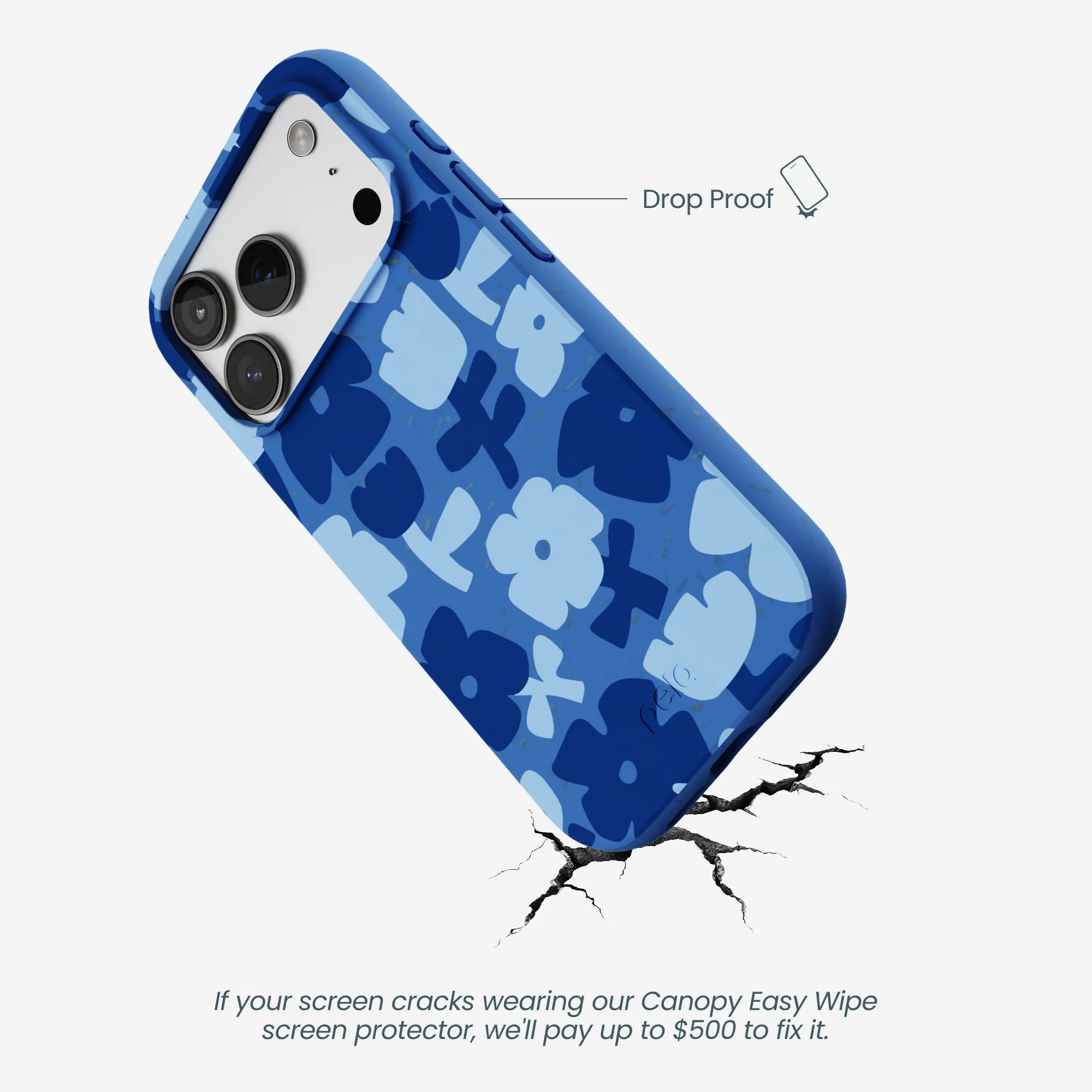 Electric Blue Daydream Blooms iPhone 17 Pro Case - Image 5
