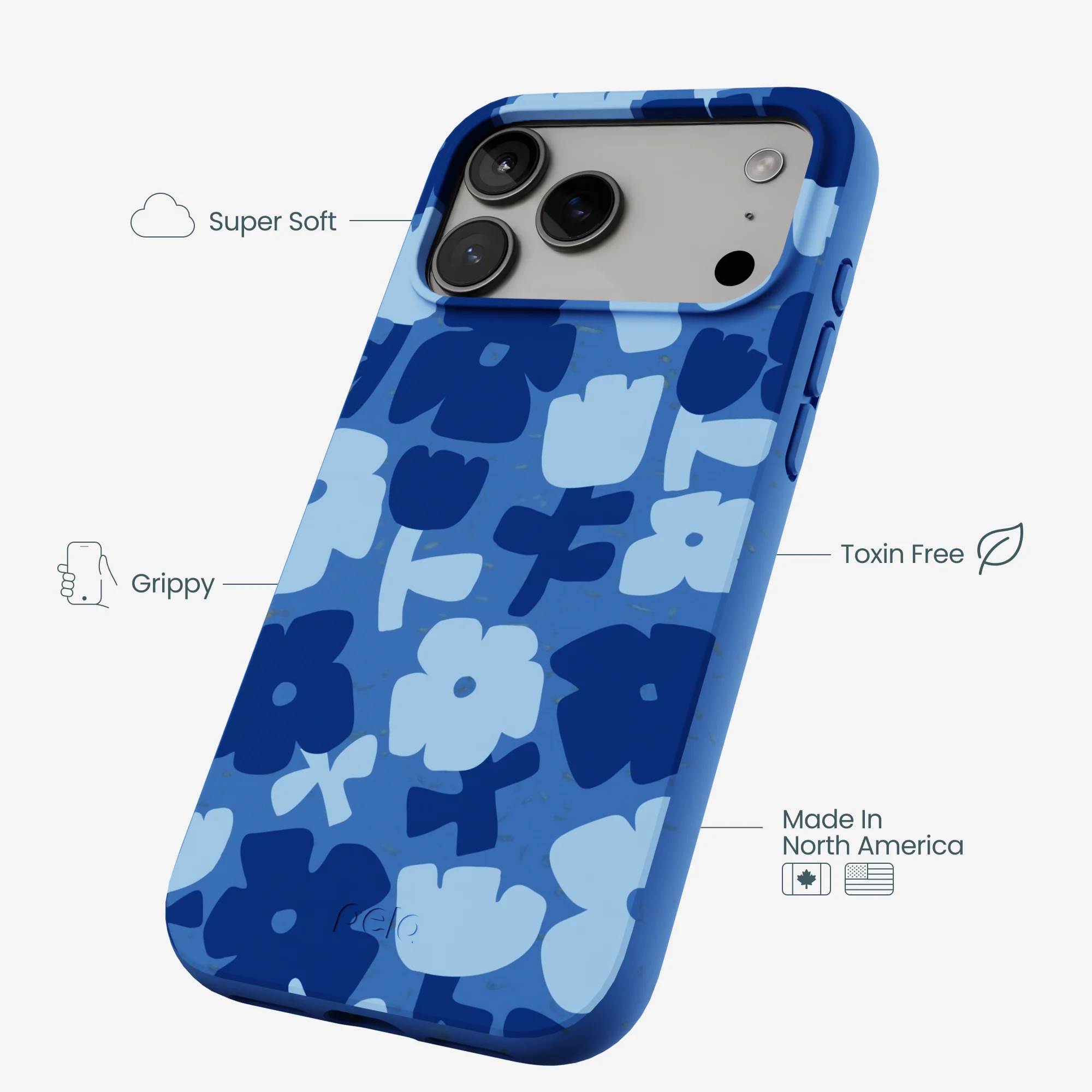 Electric Blue Daydream Blooms iPhone 17 Pro Max Case - Image 4