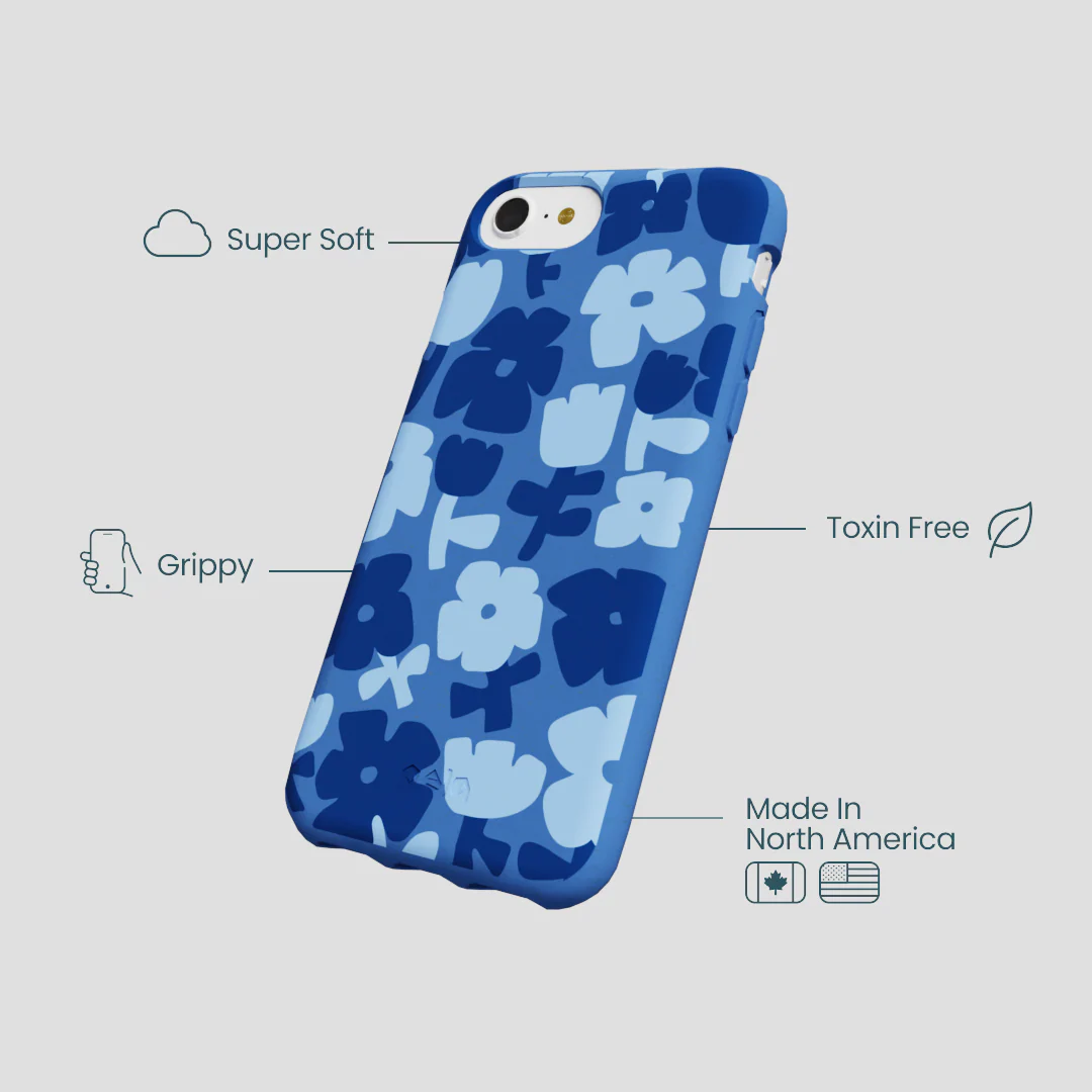 Electric Blue Daydream Blooms iPhone 6/6s/7/8/SE Case - Image 4