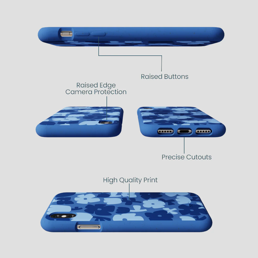 Electric Blue Daydream Blooms iPhone XR Case - Image 3