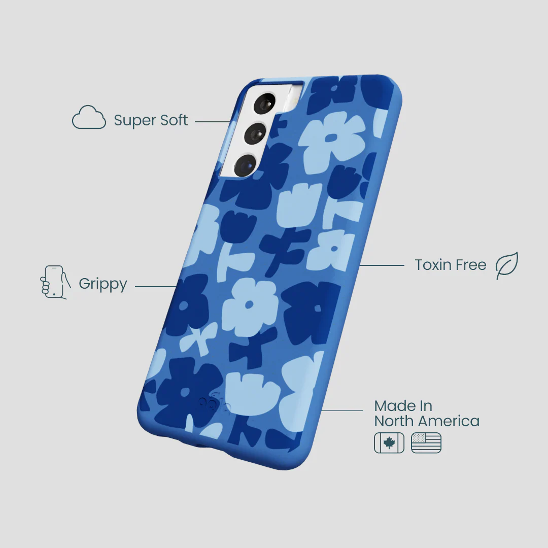 Electric Blue Daydream Blooms Samsung Galaxy S22 Case - Image 4