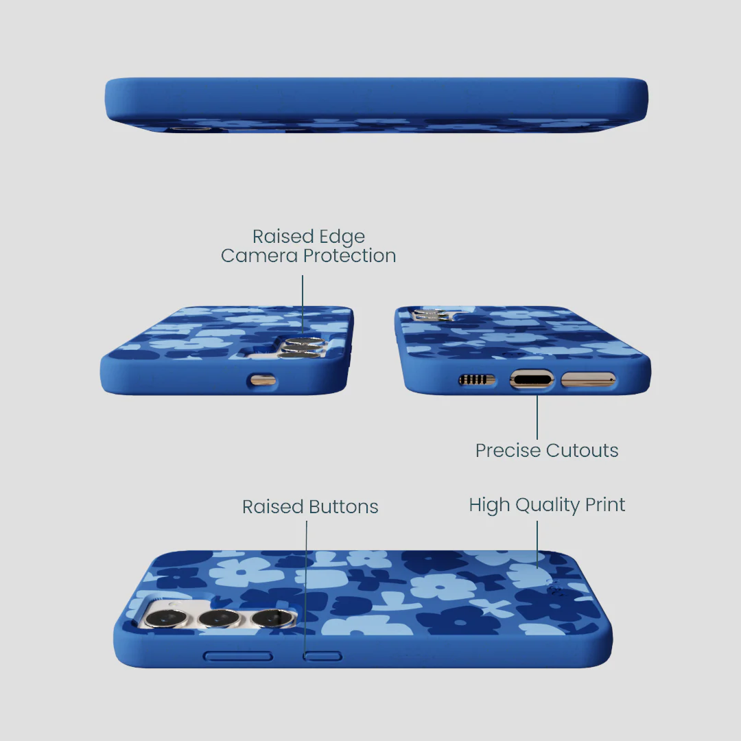 Electric Blue Daydream Blooms Samsung Galaxy S23 Case - Image 3