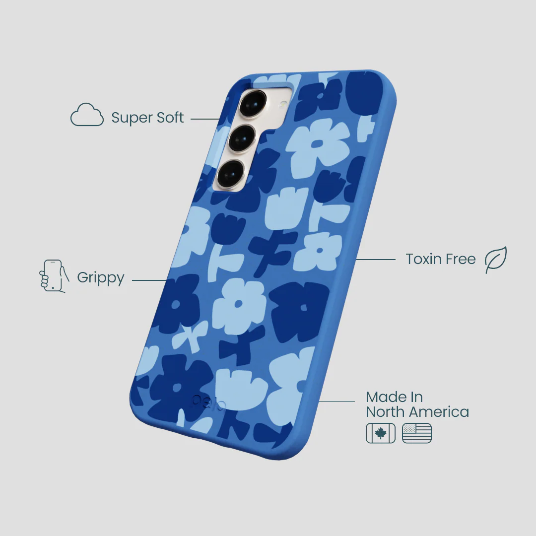 Electric Blue Daydream Blooms Samsung Galaxy S23 Case - Image 4