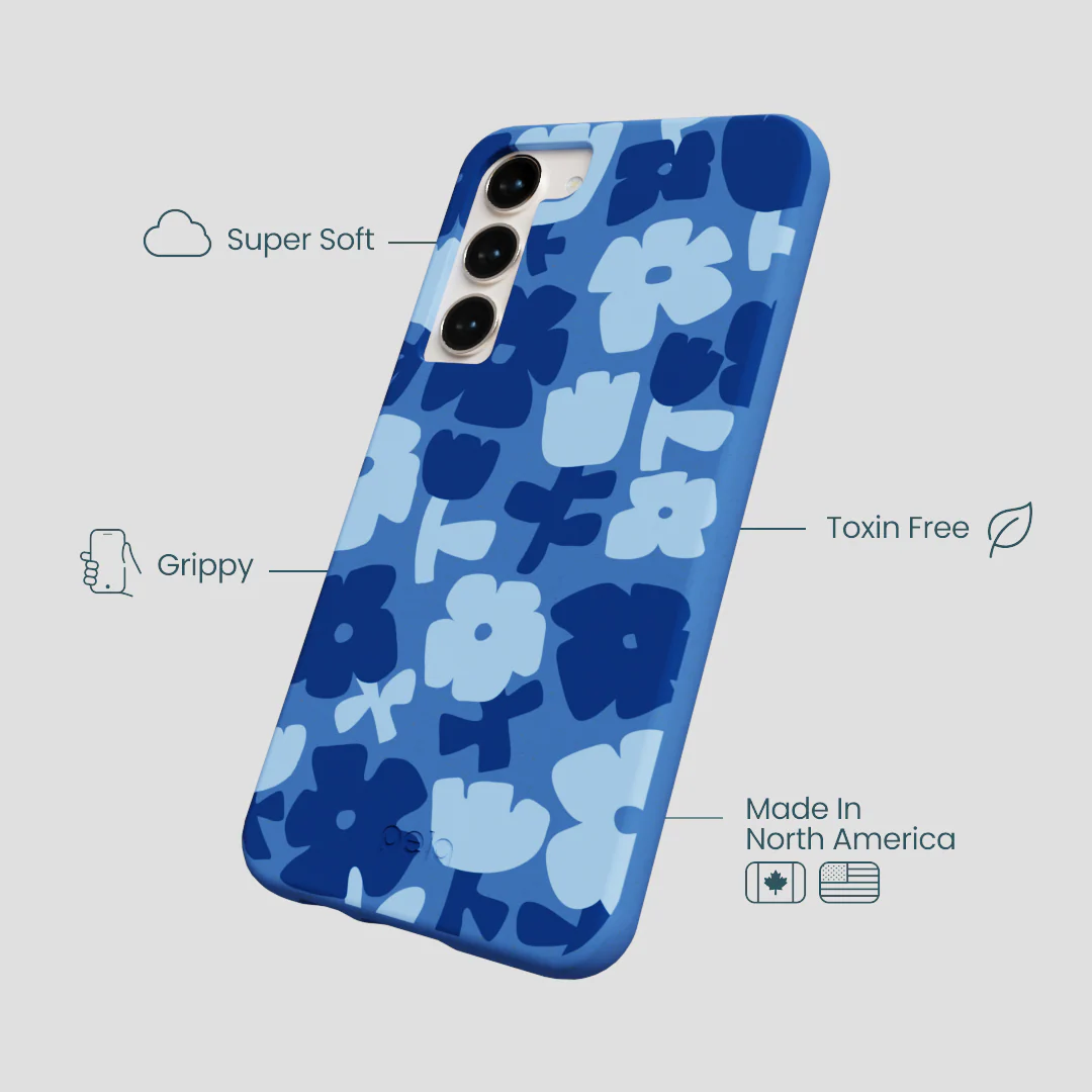 Electric Blue Daydream Blooms Samsung Galaxy S23+(Plus) Case - Image 4