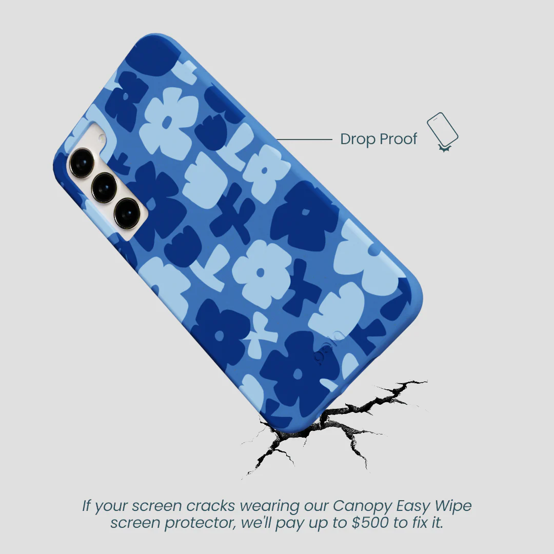 Electric Blue Daydream Blooms Samsung Galaxy S23+(Plus) Case - Image 5