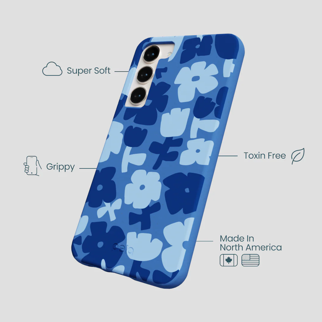 Electric Blue Daydream Blooms Samsung Galaxy S24+(Plus) Case - Image 4