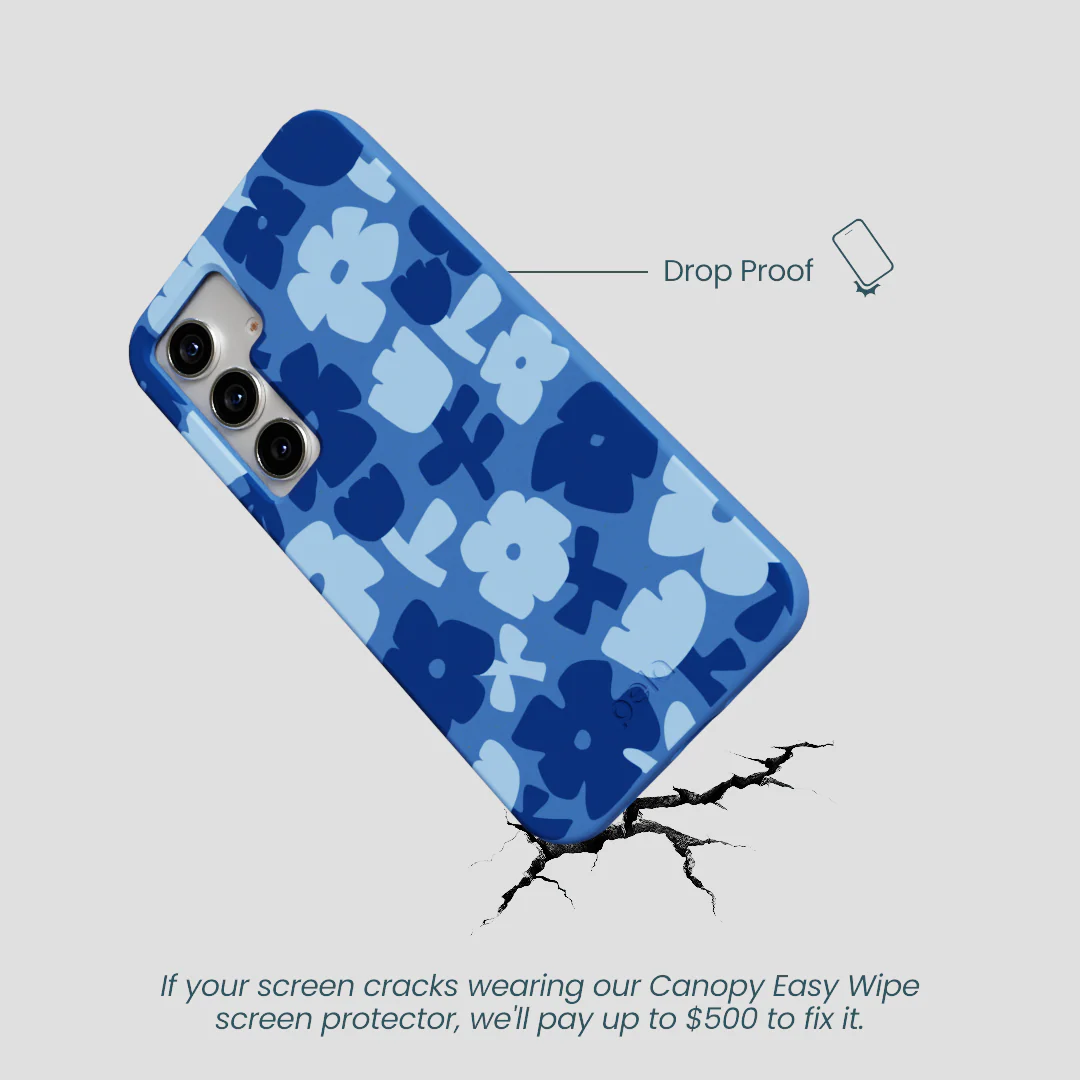 Electric Blue Daydream Blooms Samsung Galaxy S25 Case - Image 5