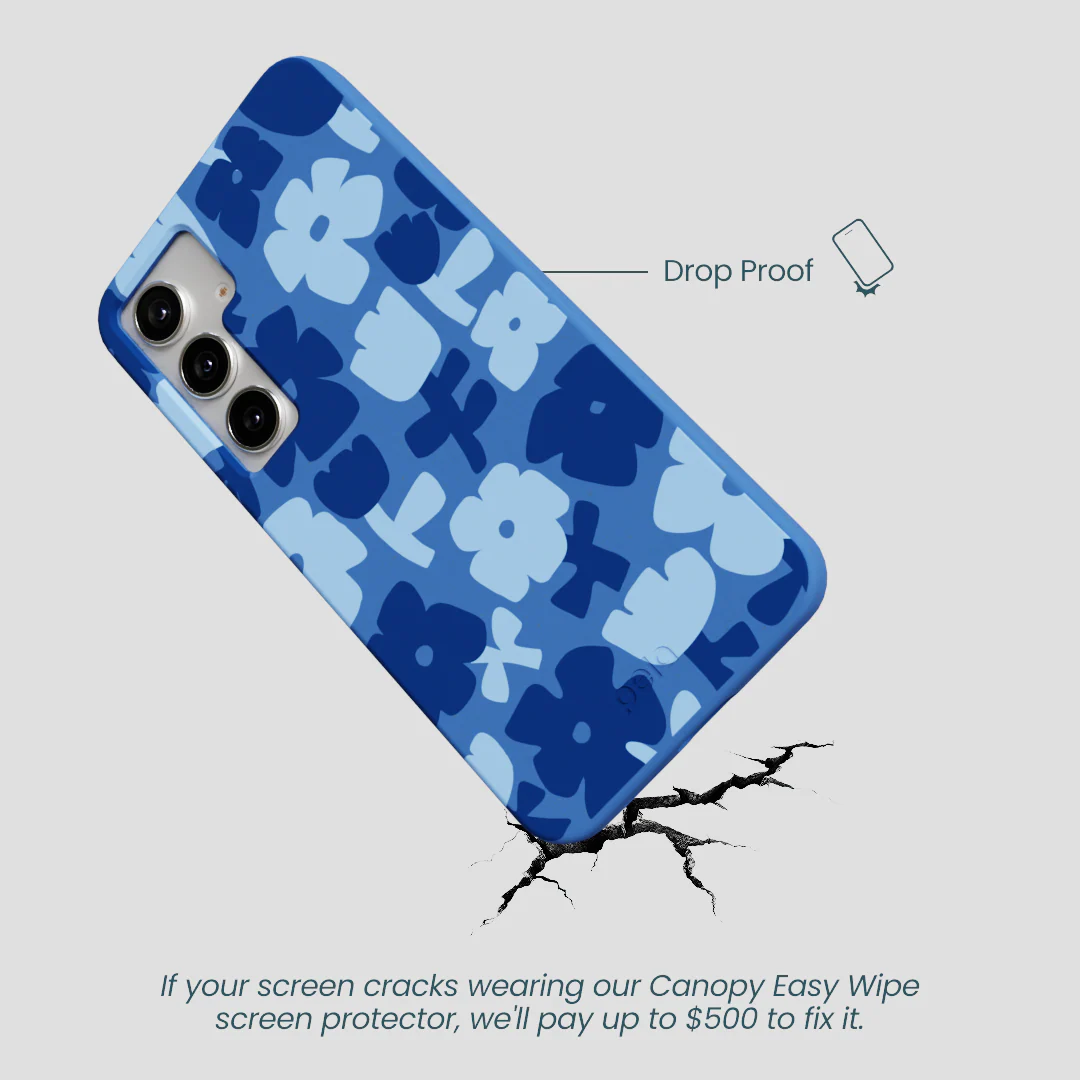 Electric Blue Daydream Blooms Samsung Galaxy S25+(Plus) Case - Image 5