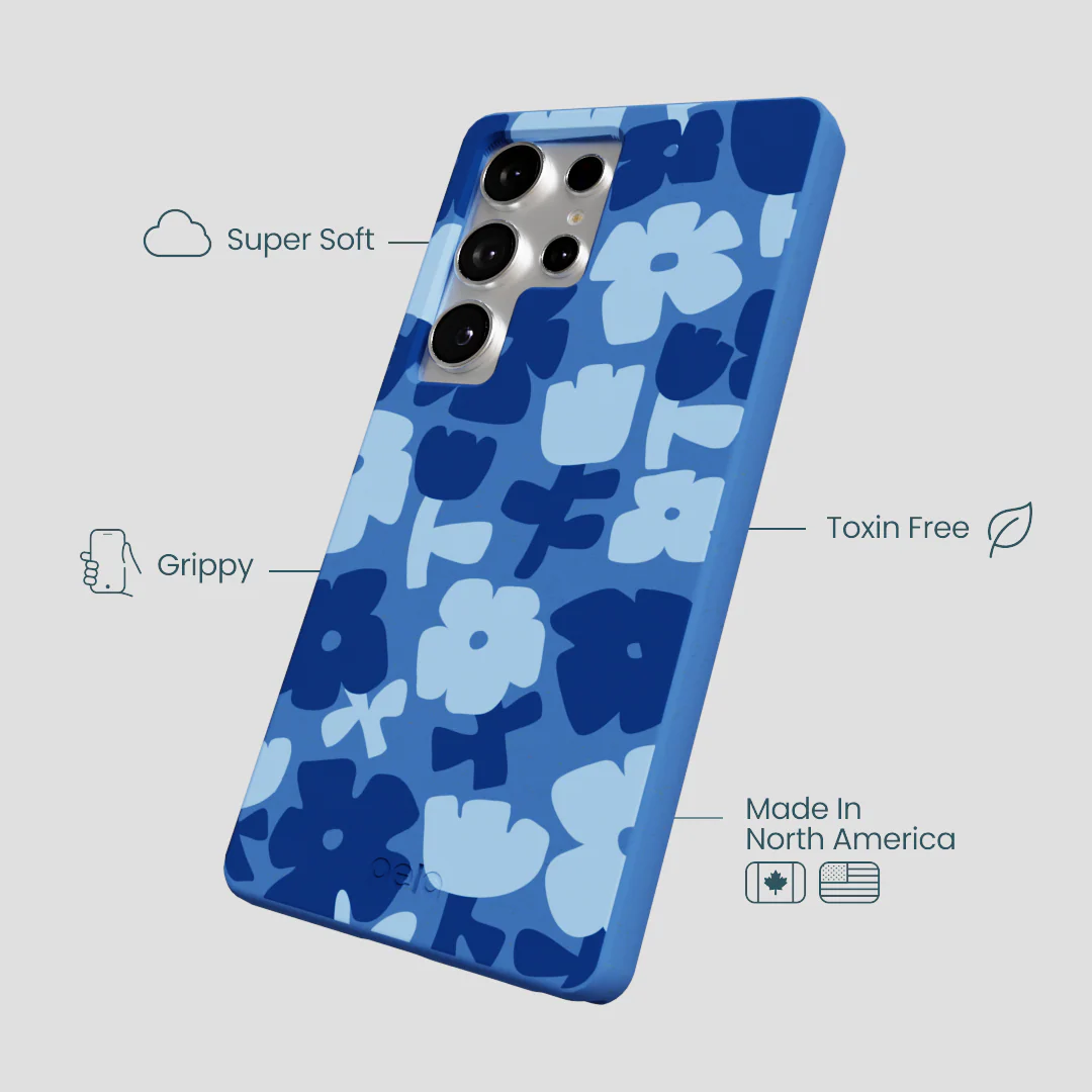 Electric Blue Daydream Blooms Samsung Galaxy S25 Ultra Case - Image 4