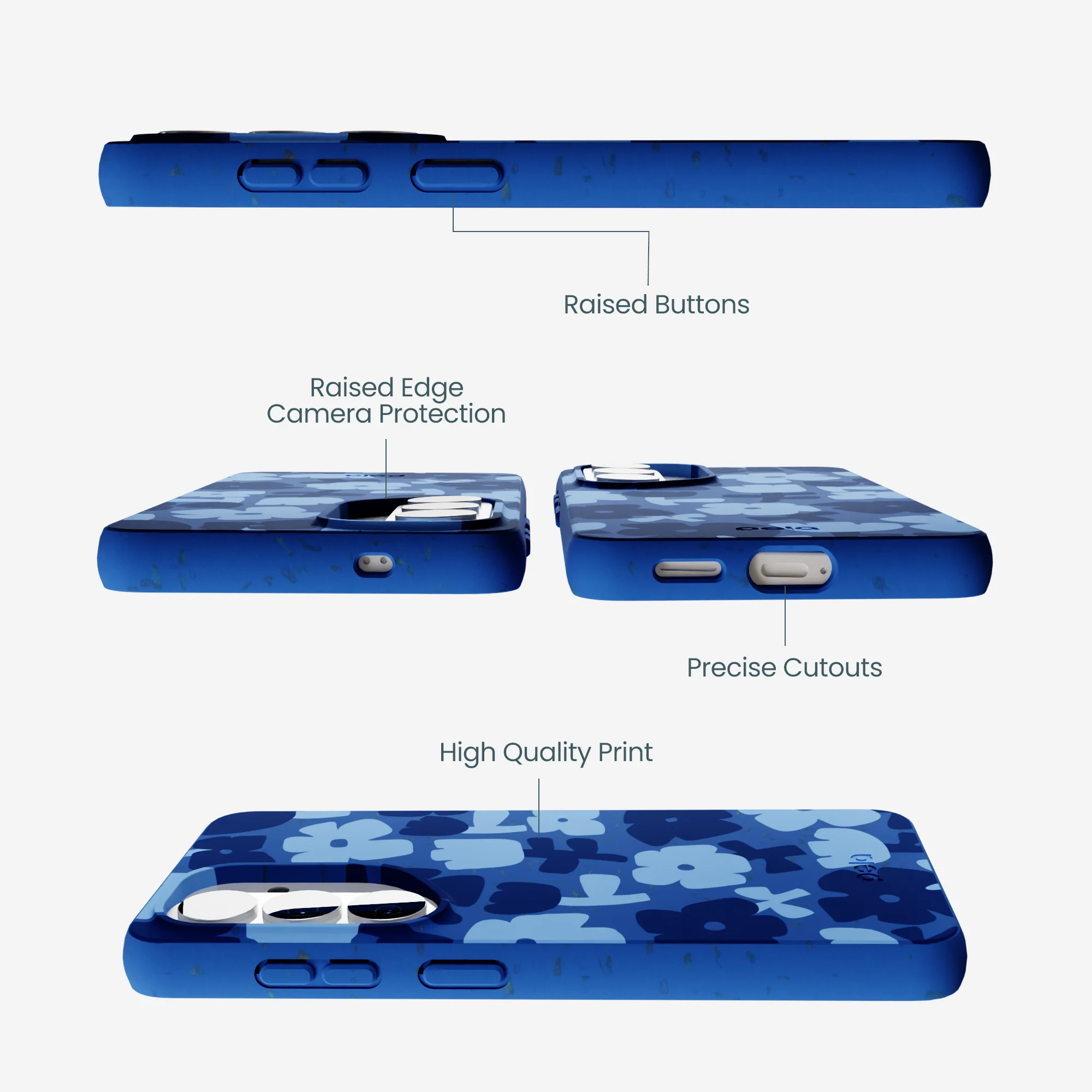 Electric Blue Daydream Blooms Samsung Galaxy S26 Case - Image 3