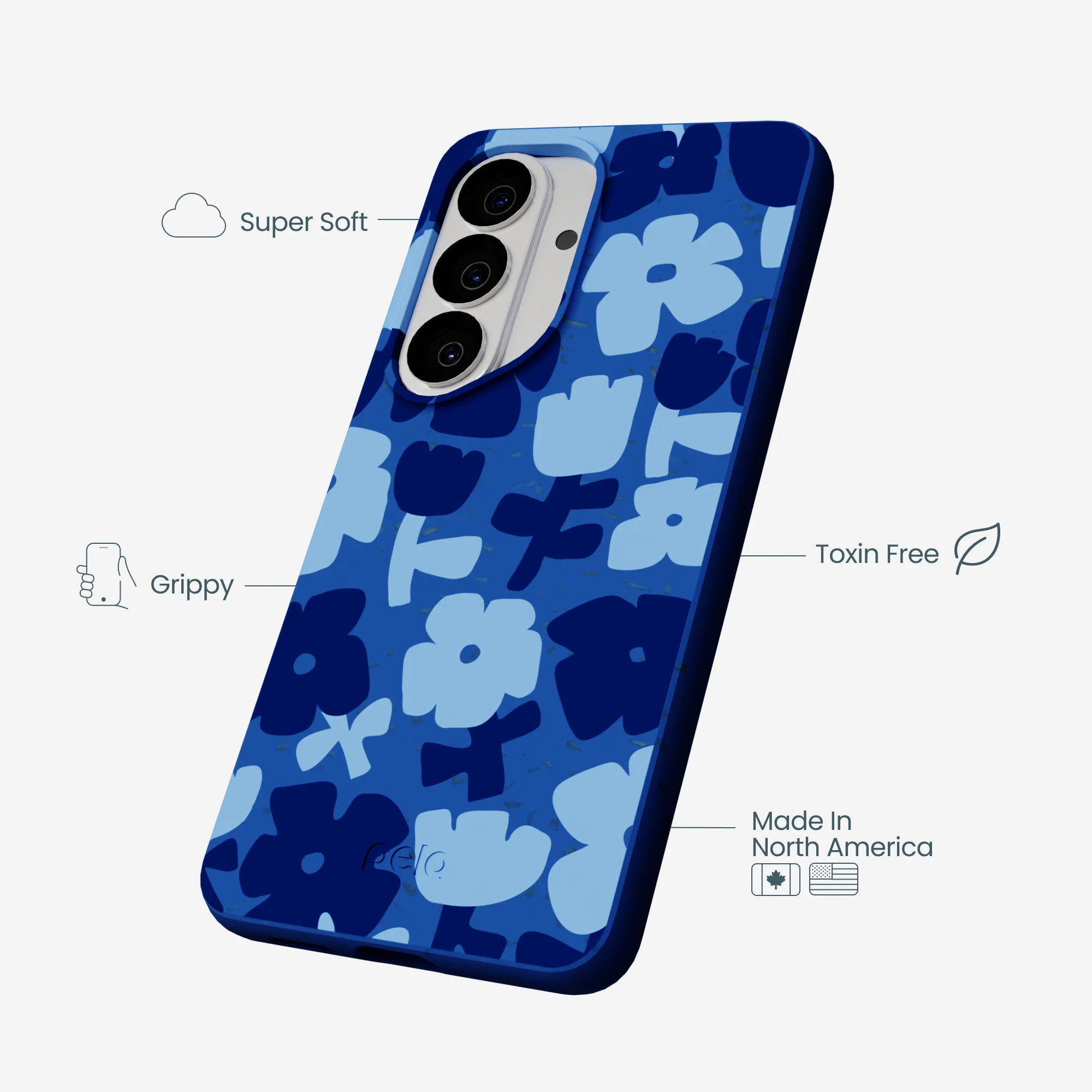 Electric Blue Daydream Blooms Samsung Galaxy S26 Case - Image 4