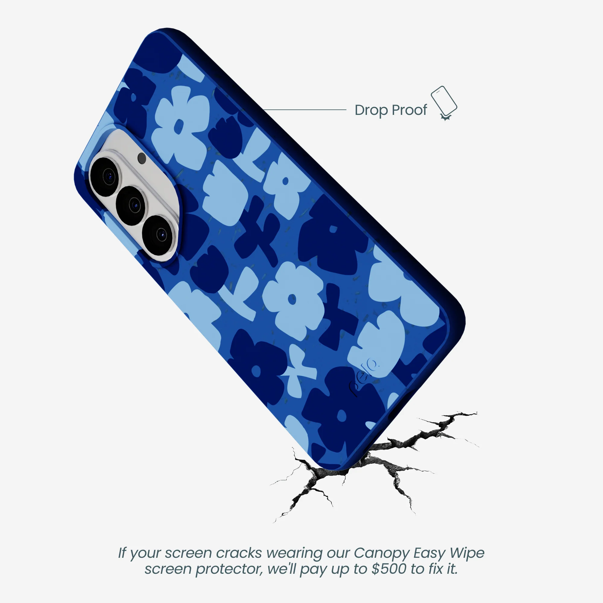 Electric Blue Daydream Blooms Samsung Galaxy S26 Case - Image 5