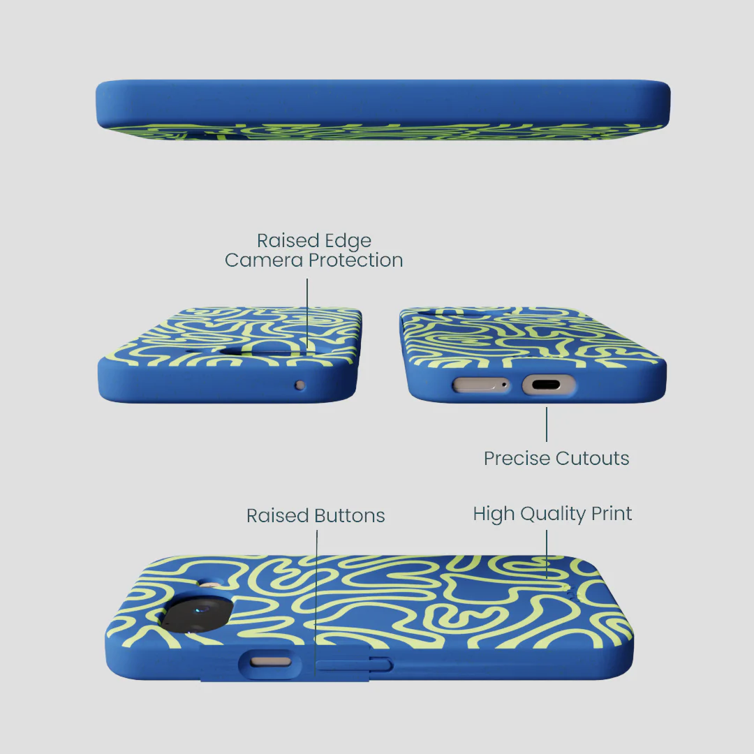 Electric Blue Dizzy Dreams Google Pixel 9a Case - Image 3