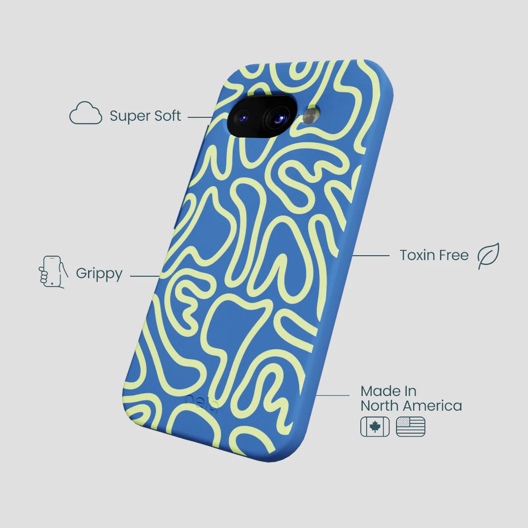 Electric Blue Dizzy Dreams Google Pixel 9a Case - Image 4