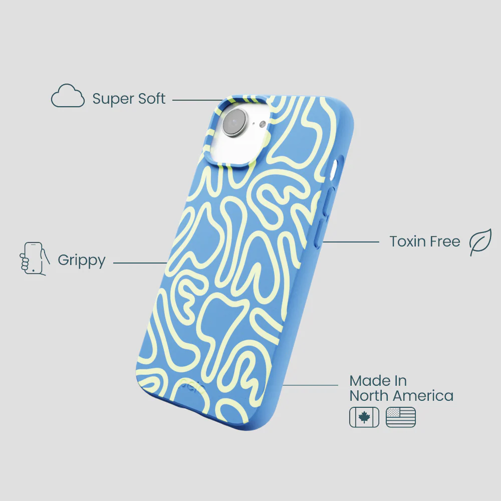 Electric Blue Dizzy Dreams iPhone 16e/17e Case - Image 4