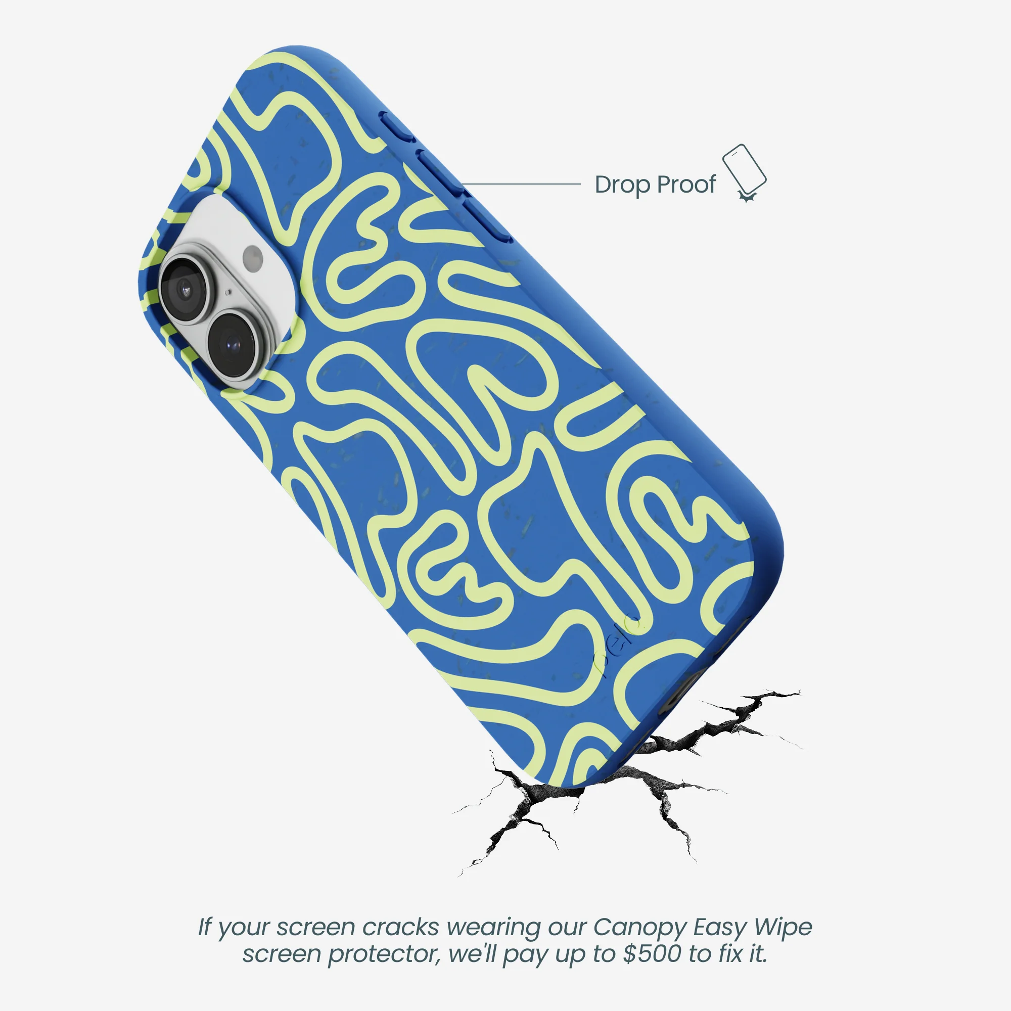 Electric Blue Dizzy Dreams iPhone 17 Case - Image 5