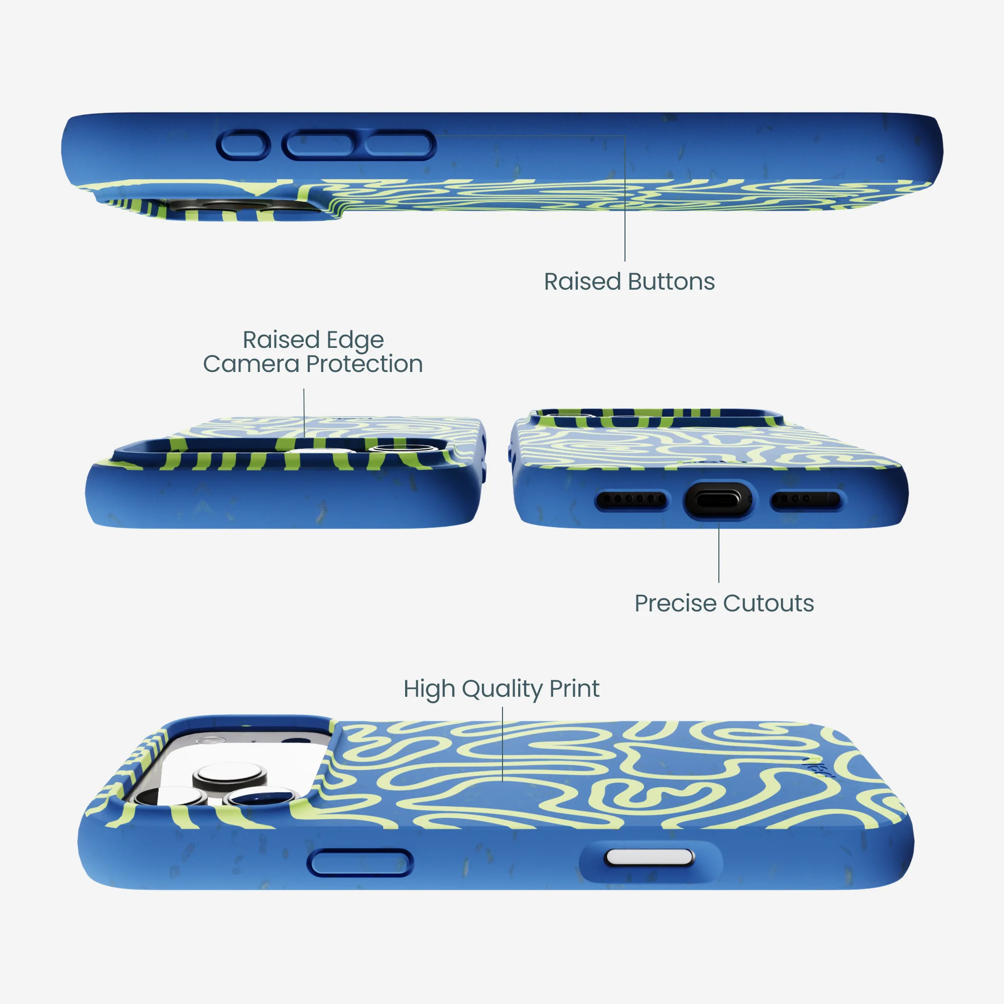 Electric Blue Dizzy Dreams iPhone 17 Pro Max Case - Image 3