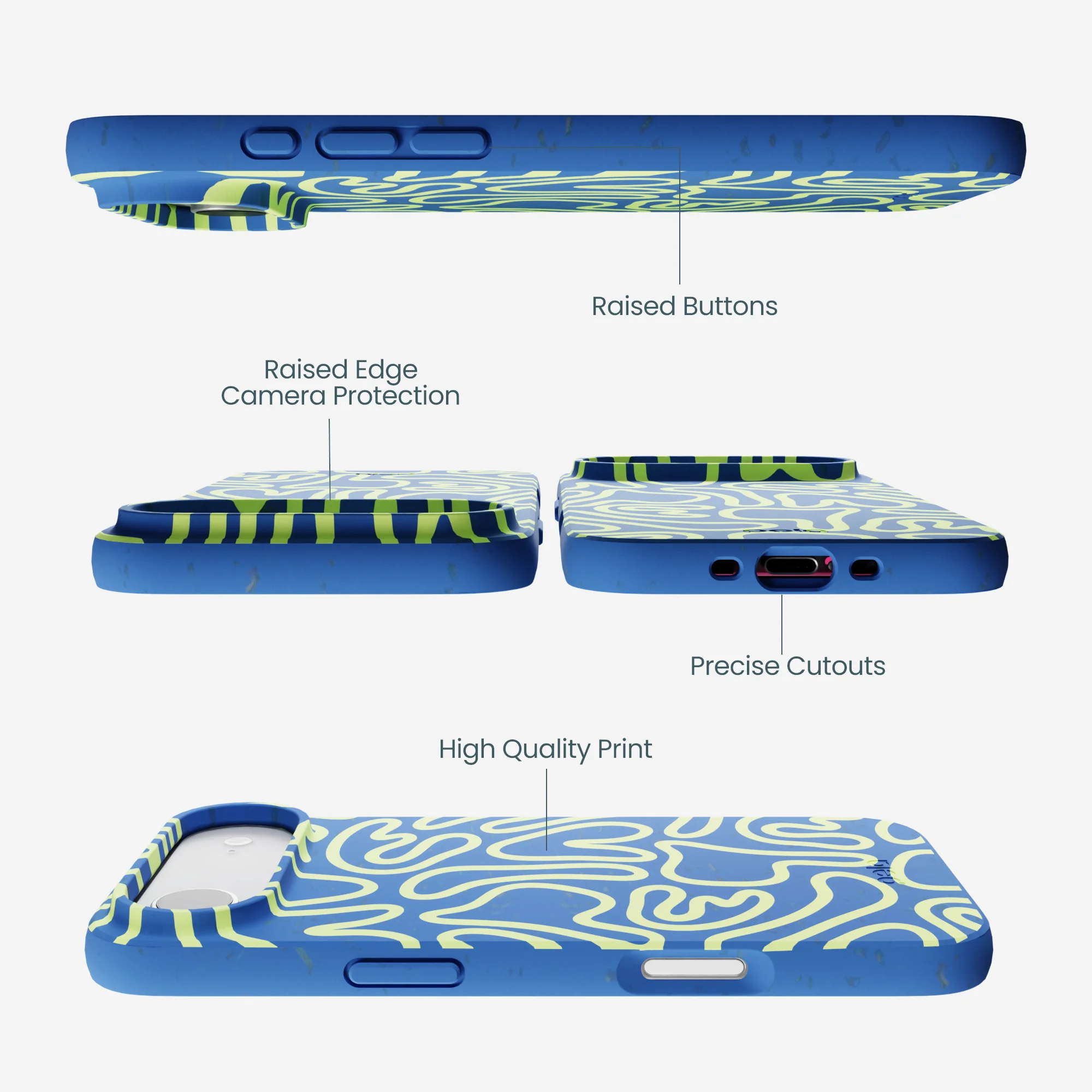 Electric Blue Dizzy Dreams iPhone Air Case - Image 3