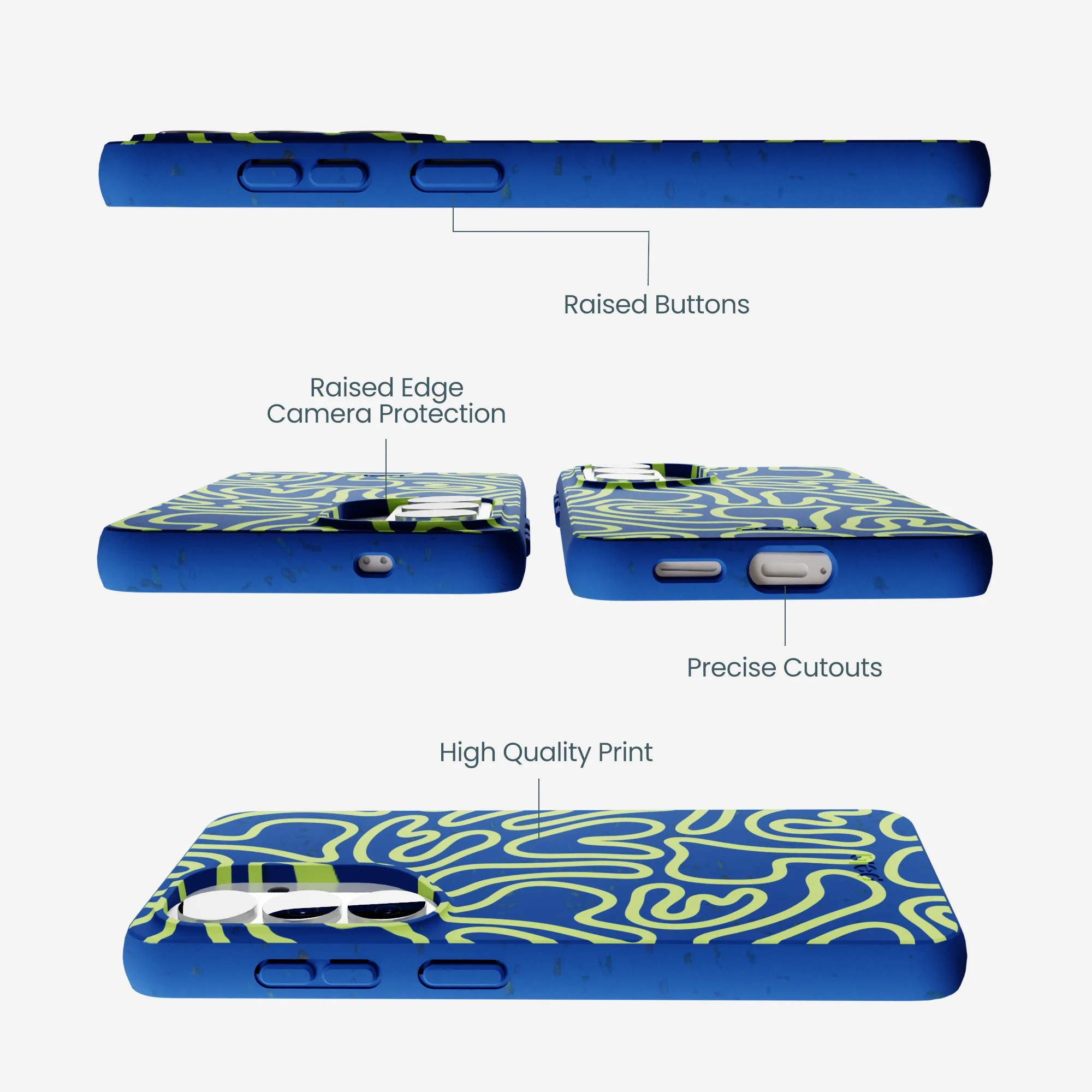 Electric Blue Dizzy Dreams Samsung Galaxy S26 Case - Image 3